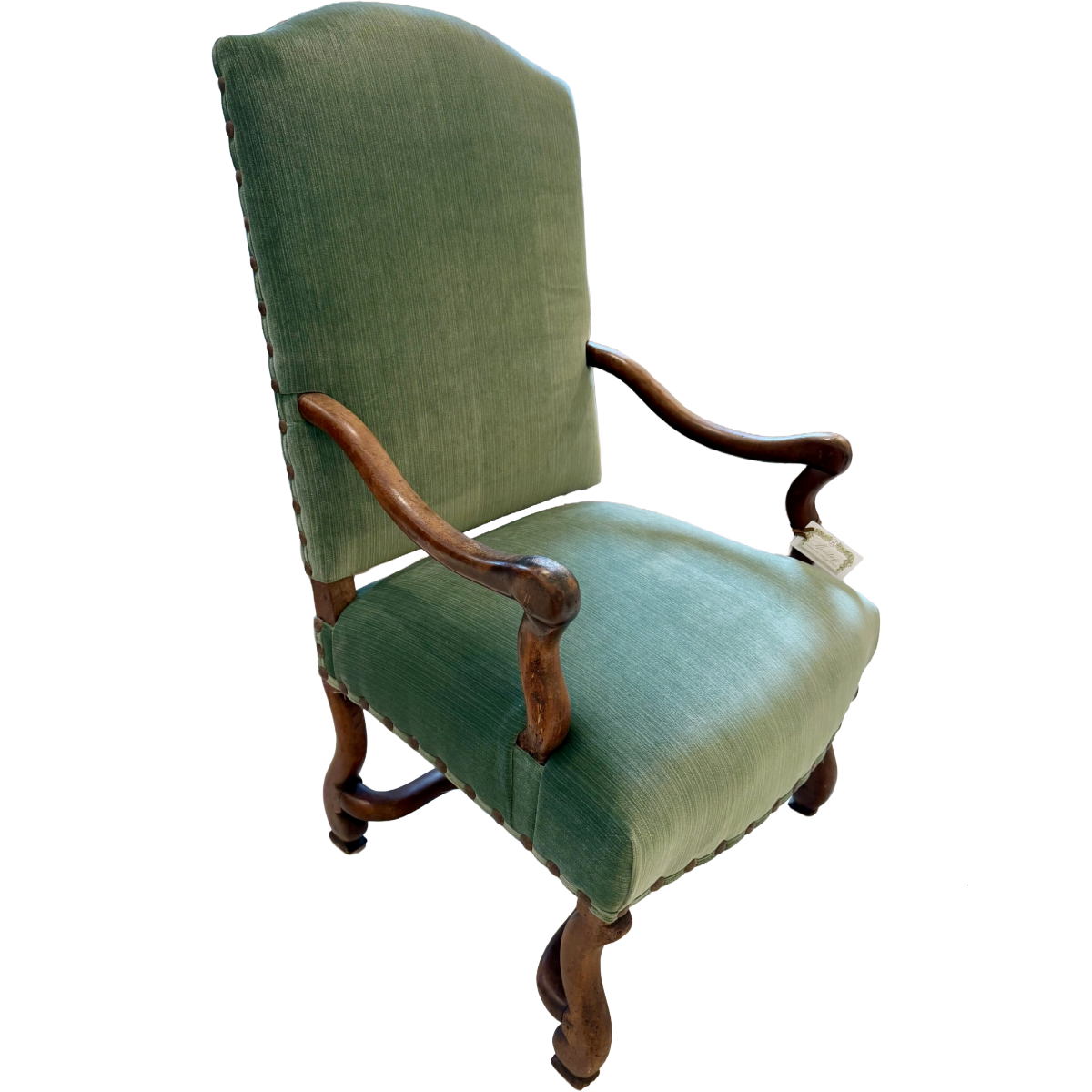 Antique Walnut Os de Mouton Throne Chair