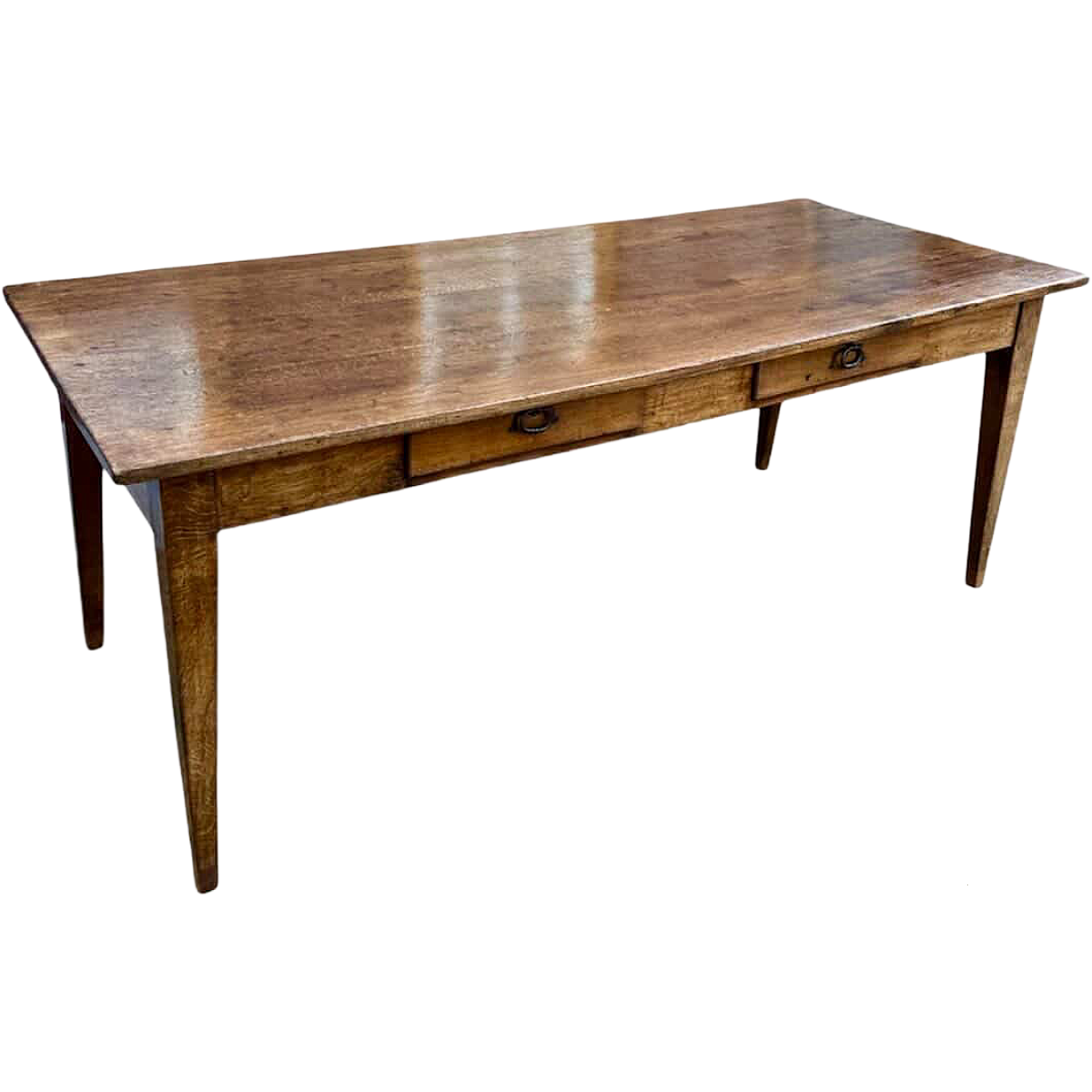 Antique Oak Farm table with 2 Drawers