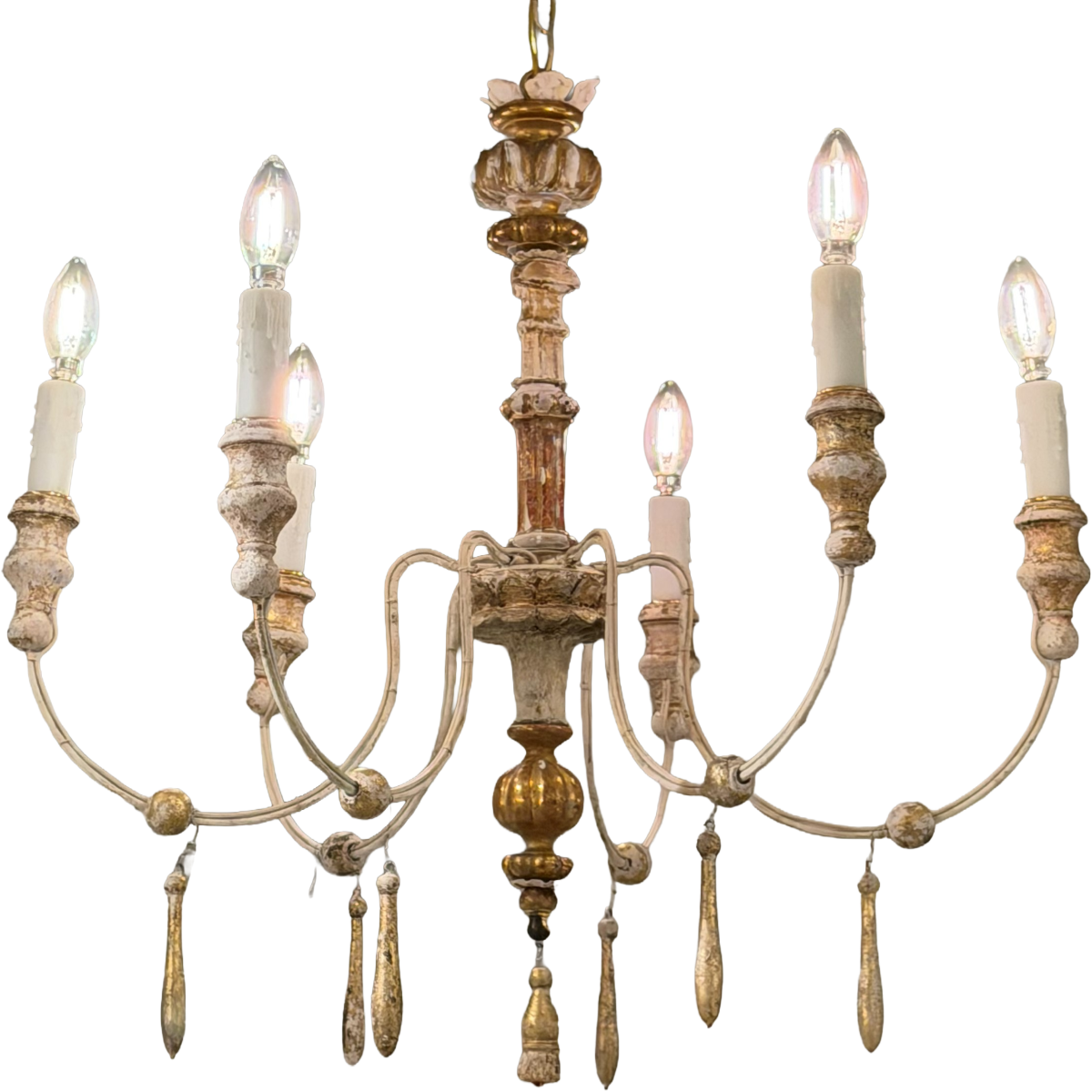 Antique Italian Fragment Chandelier | Petite 6-arm