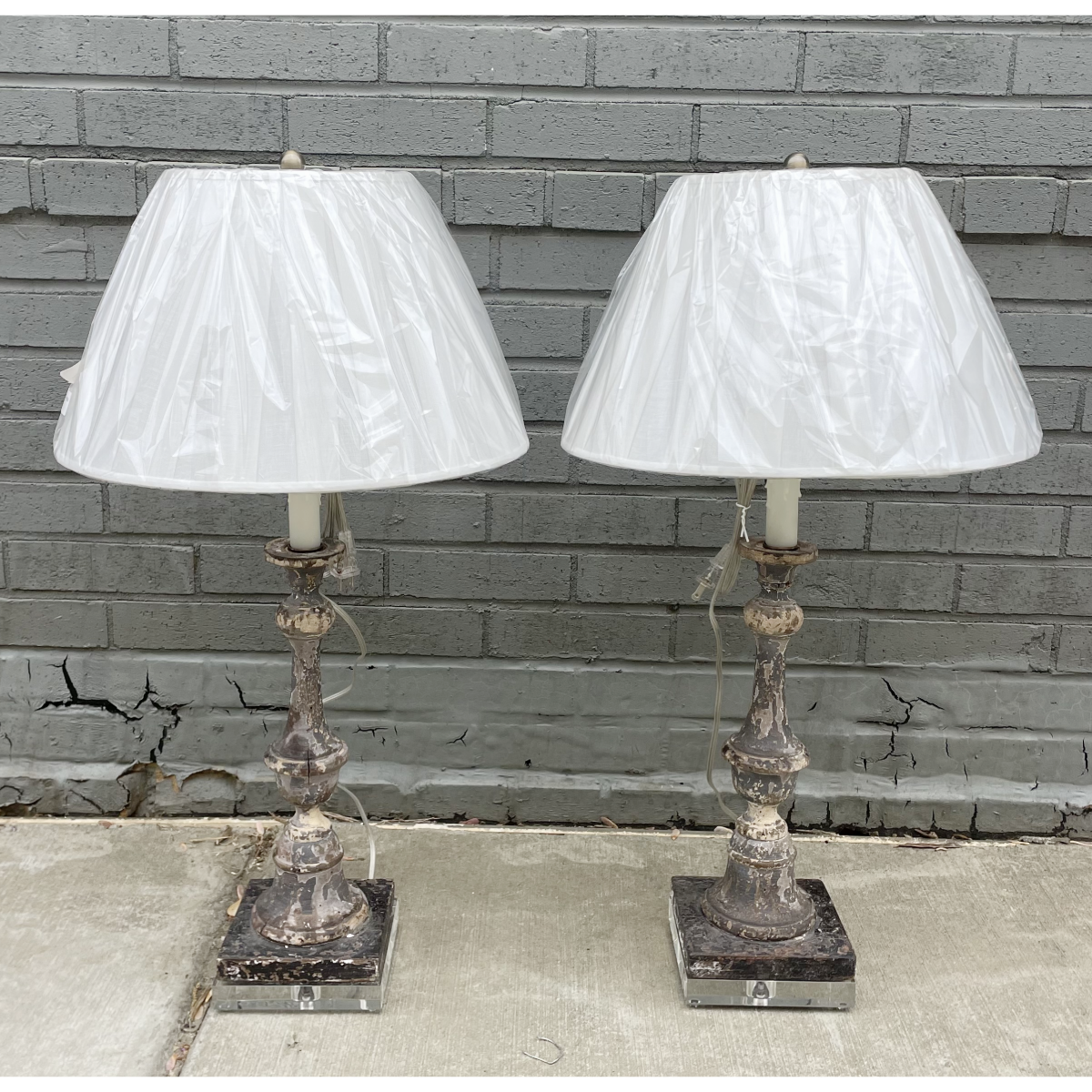 Antique Altar Candlesticks as Lamps | Pair