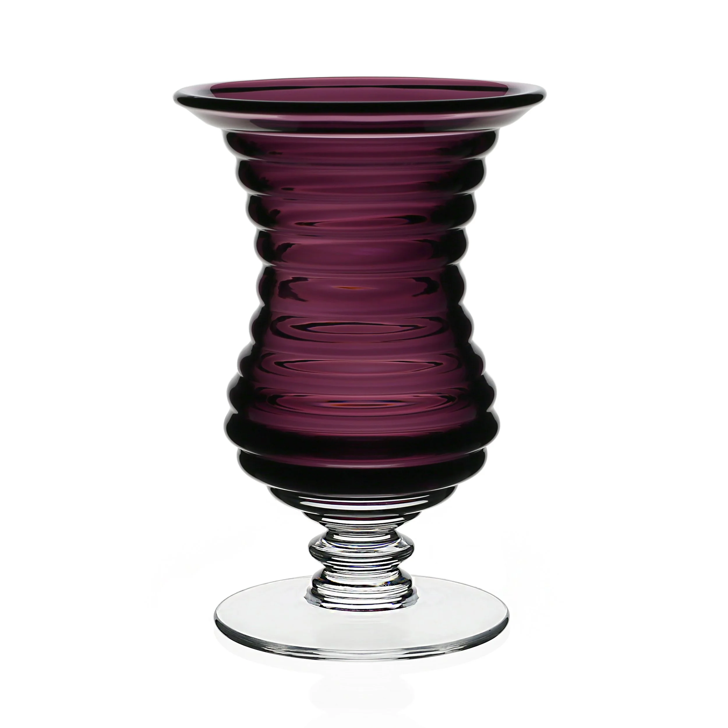 William Yeoward | Amethyst Ripples Footed Vase  | 8½"
