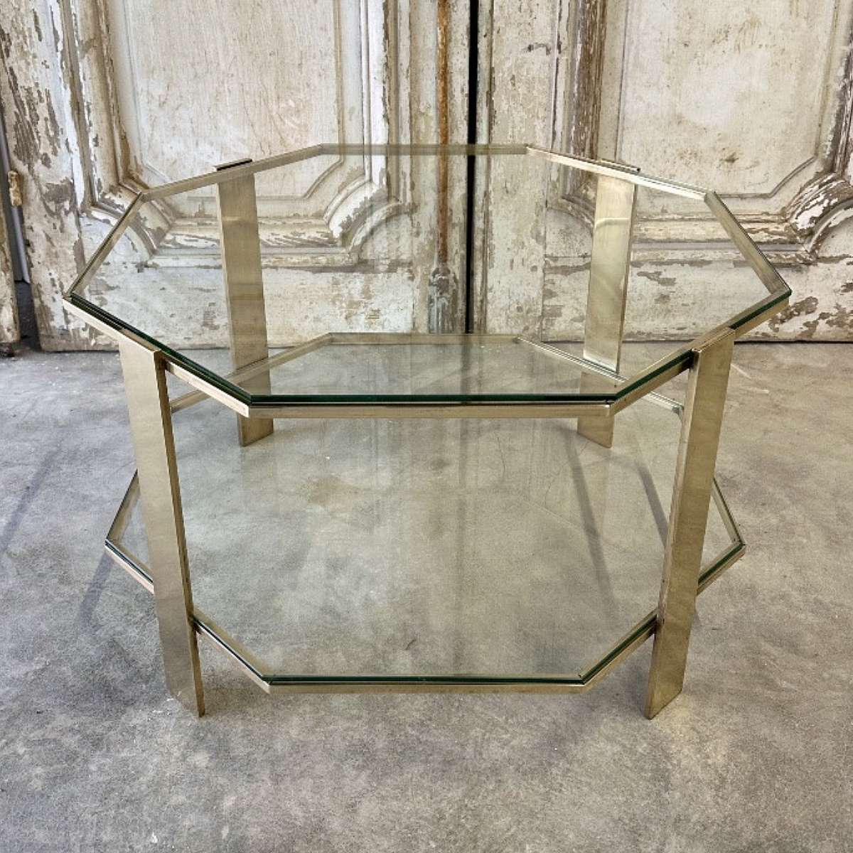 Maison Malabert Gilt Bronze Octagonal Cocktail Table