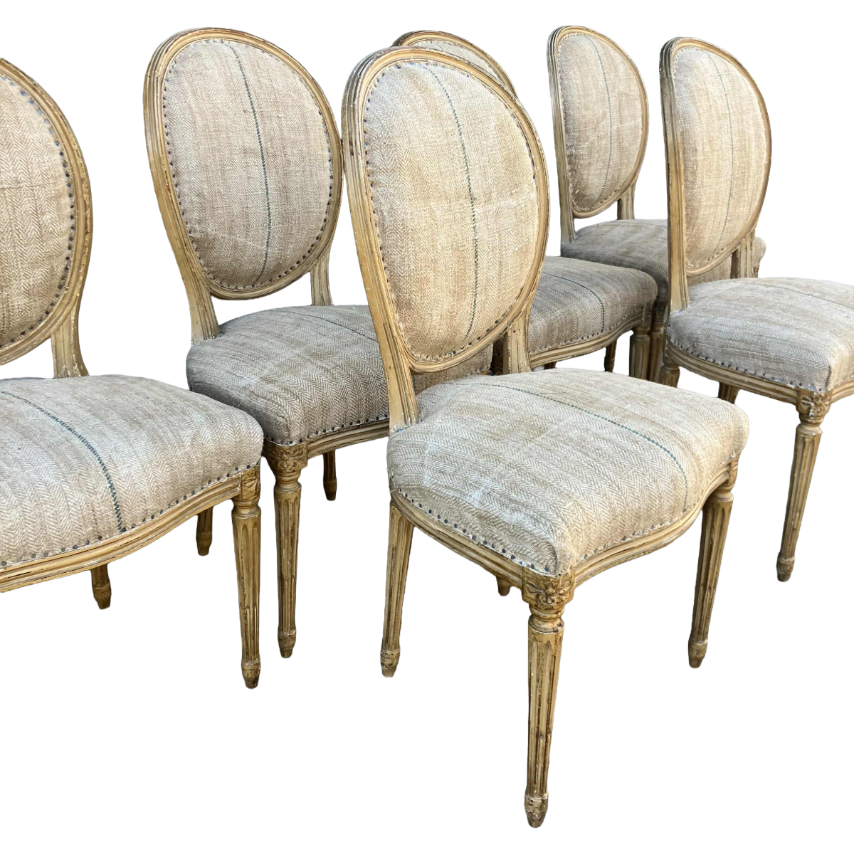 Antique Louis XVI-Style Shield Back Dining Chairs | Set of 6