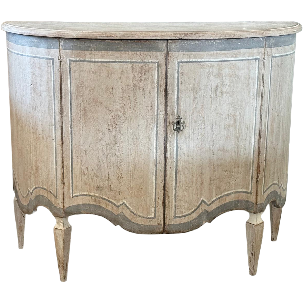 Painted Scalloped Petite Bombe Buffet | Pair Available
