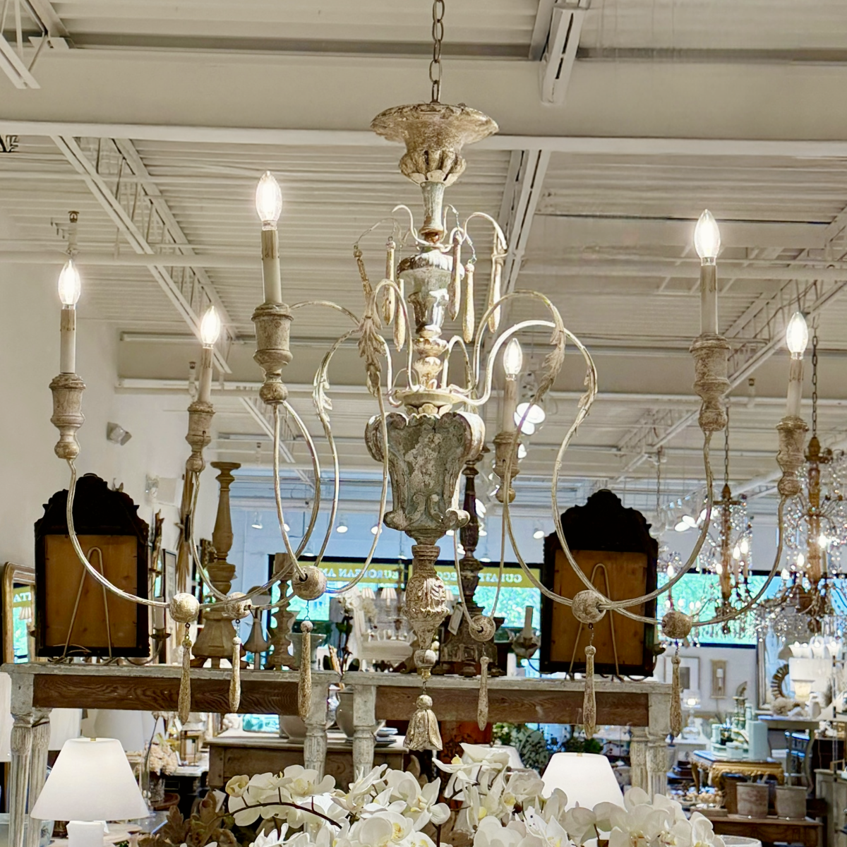 Antique Italian Fragment Chandelier | 6-arm