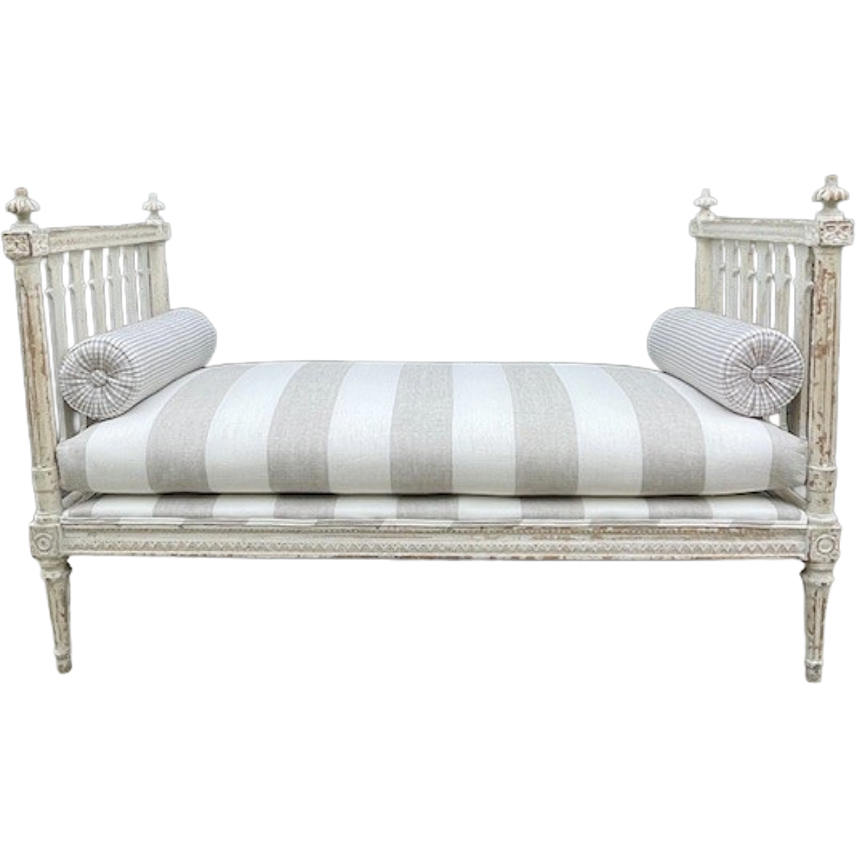 Antique Painted Swedish Bench in Original Finish