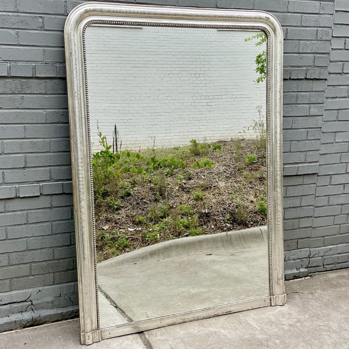 Antique Louis Philippe Silver Gilt Mirror