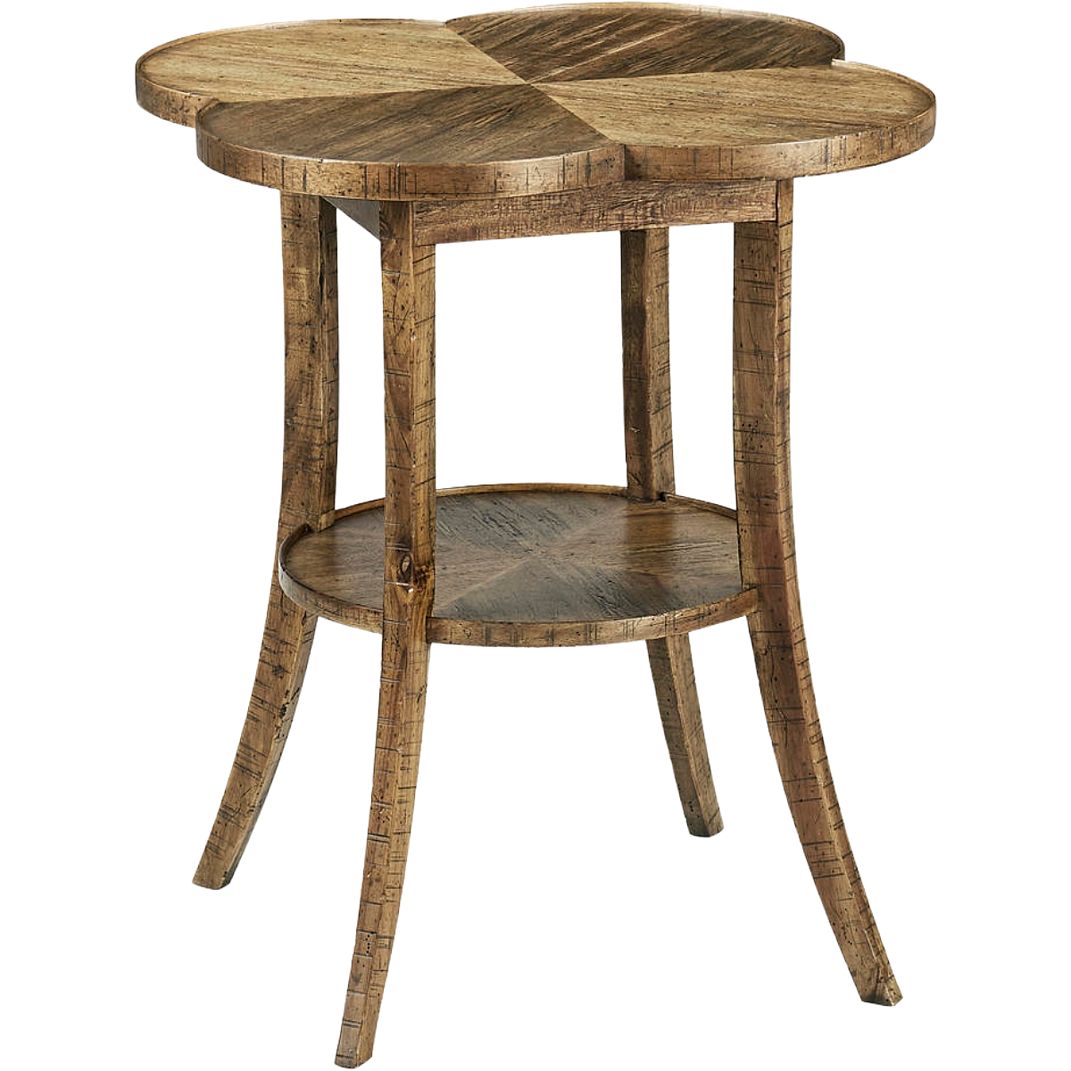 Quatrefoil Lamp Table in Medium Driftwood