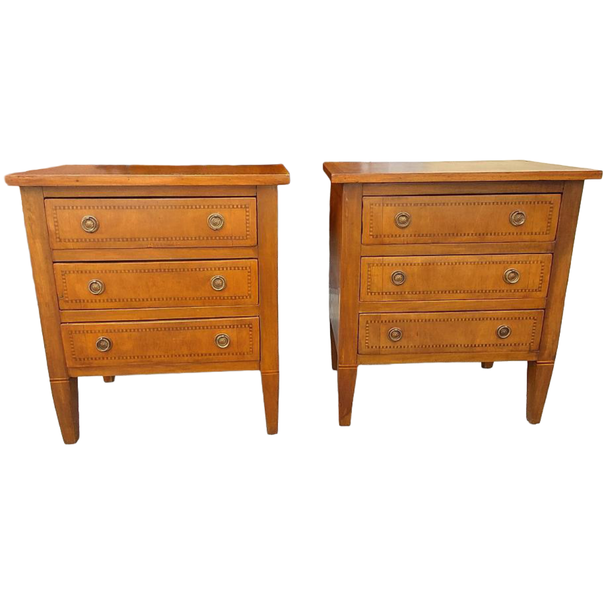 Antique Louis XVI-Style Walnut Bedside Chests