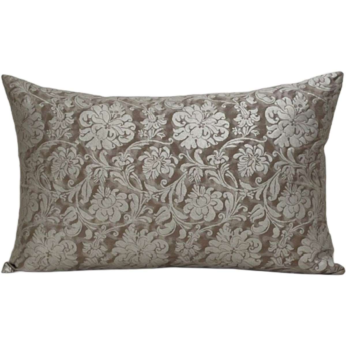 Custom Fortuny Pillow | Brown &amp; Silver