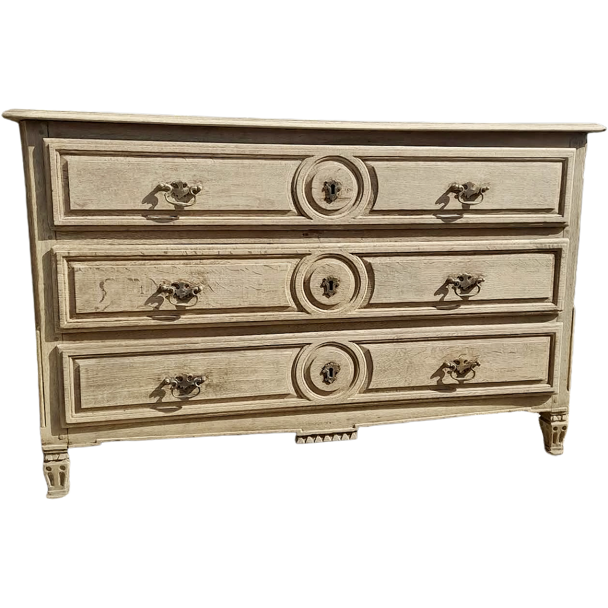 Antique Directoire Period Bleached Oak Chest
