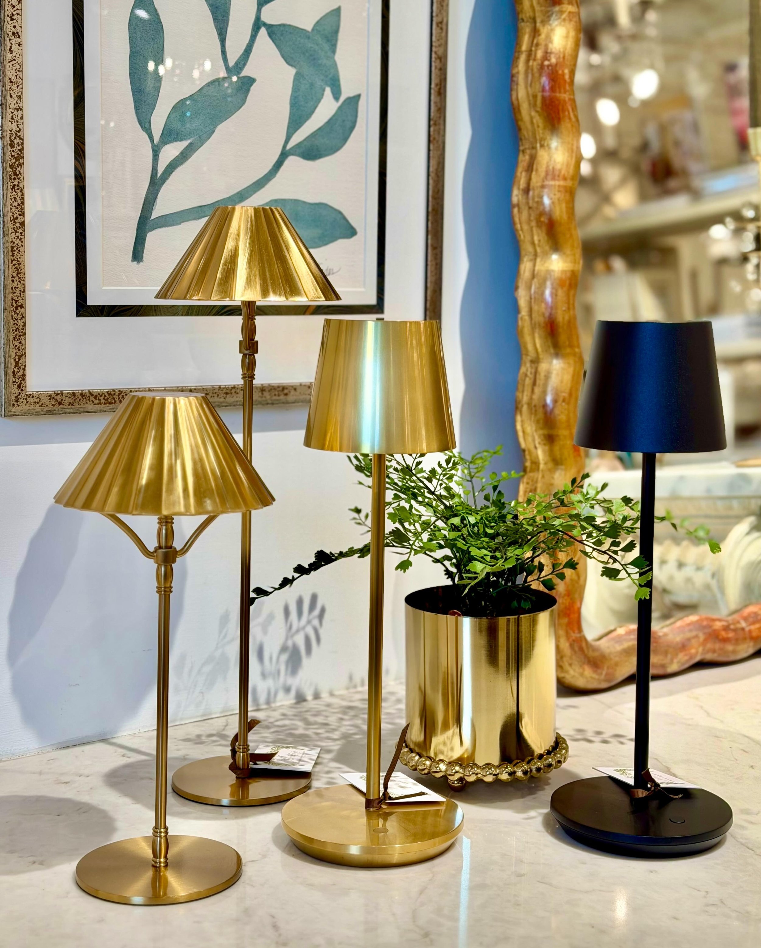 The perfect Cordless and Rechargeable Lamps just in time for alfresco Summer tables and soir&eacute;es! Discover our exciting collection of one-of-a-kind, hand-selected Curated Decor and Original Art. For more information:
&bull;Call: 704-496-9612
&b