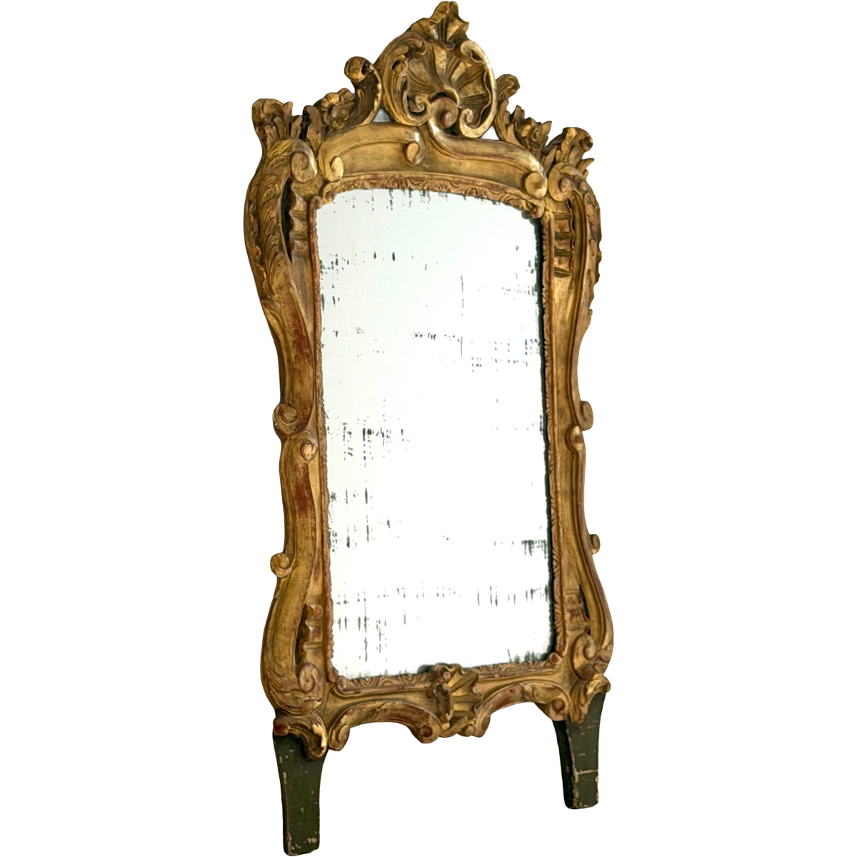 Antique Louis XVI Period Hand Carved Gilt Wood Mirror