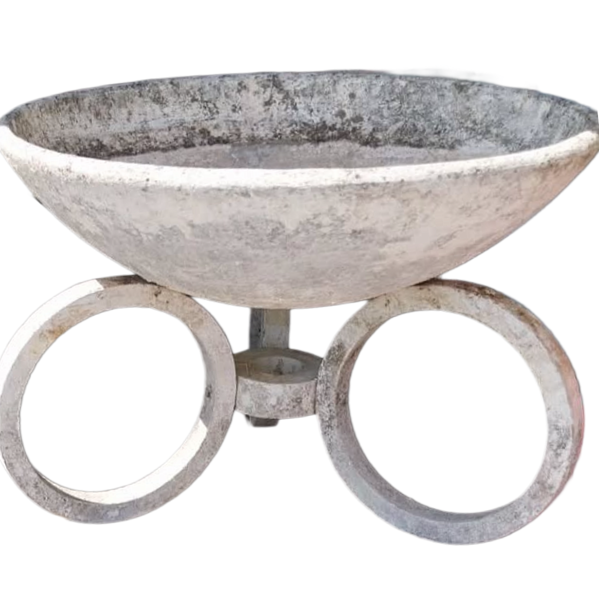 Willy Guhl Saucer Planter on 3-Ring Base