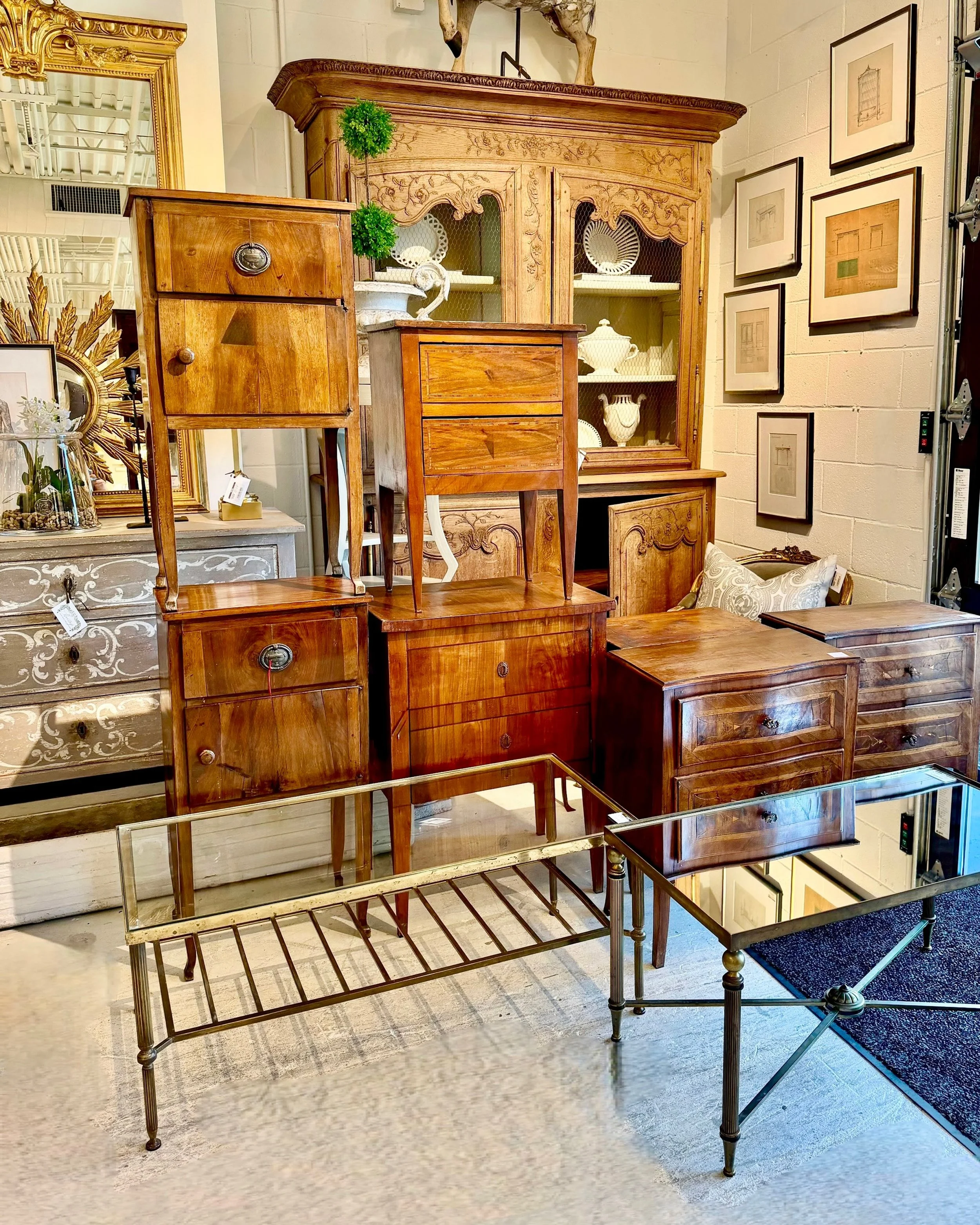 Need side tables? We have side tables! These and many, many more from our new container arrivals. Discover our extensive collection of one-of-a-kind, hand-selected European Antiques and Curated Decor. Find more details and pics on our website at www.