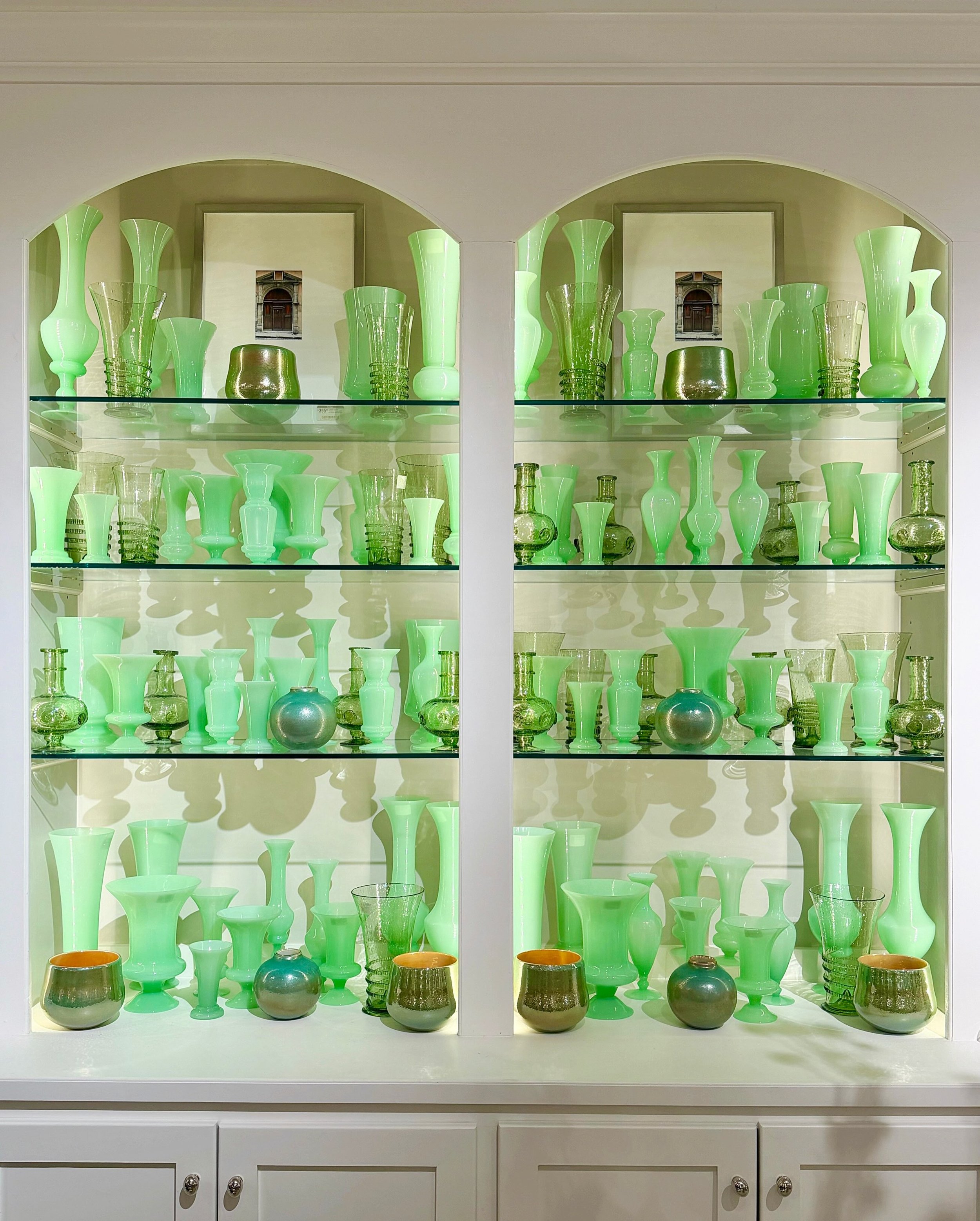 Still opening new arrivals from our last container, including all this beautiful new Green European Opaline Glass! Swipe for more views. Discover our exciting collection of one-of-a-kind, hand-selected Curated Decor. For more information:
&bull;Call:
