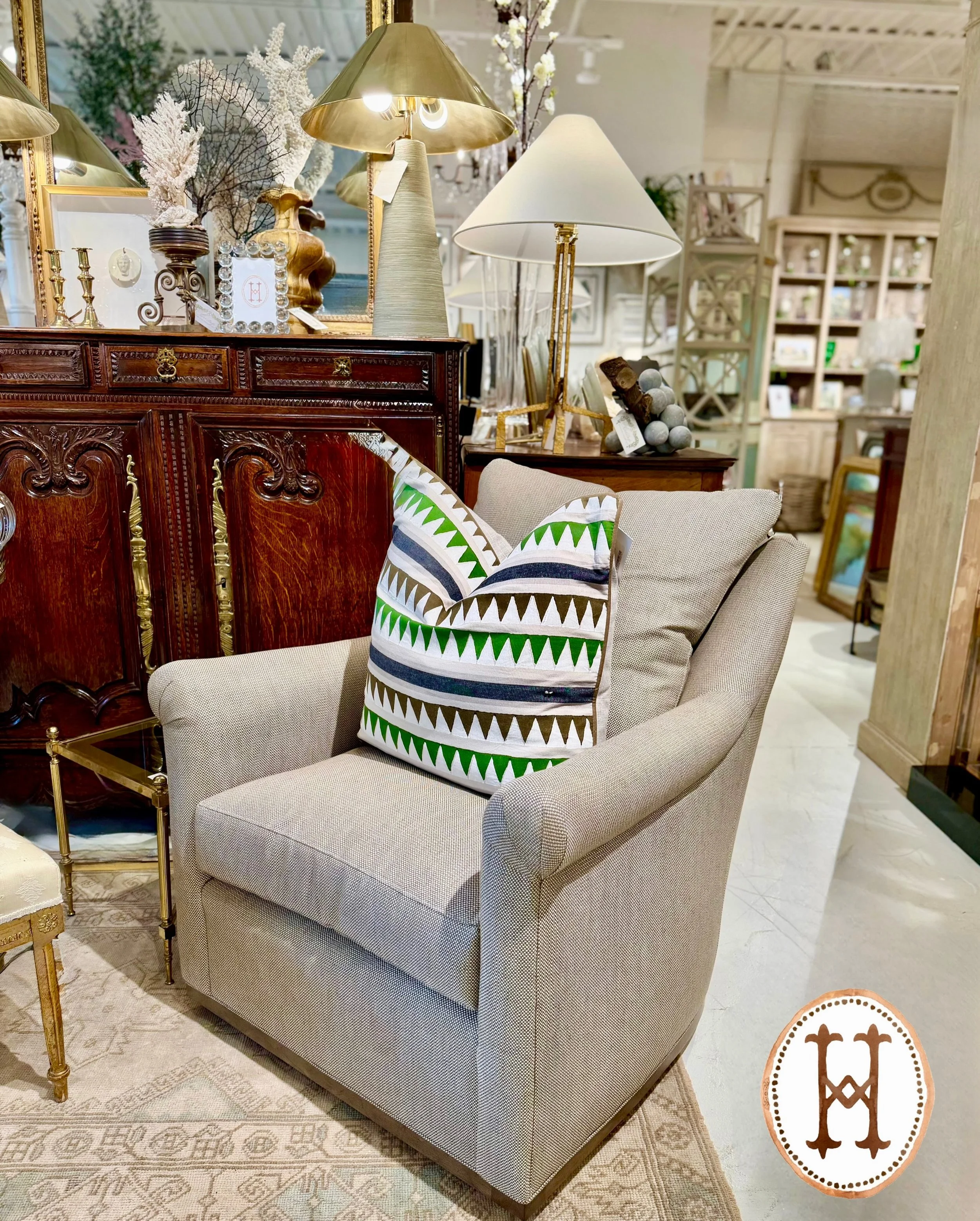 Our three top selling swivel chairs are back in stock! Customize your own pair today! Discover our exciting collection of hand-selected Custom Upholstery. Find more details and pics on our website at www.heritagemarkdesign.com. Shipping available. #h