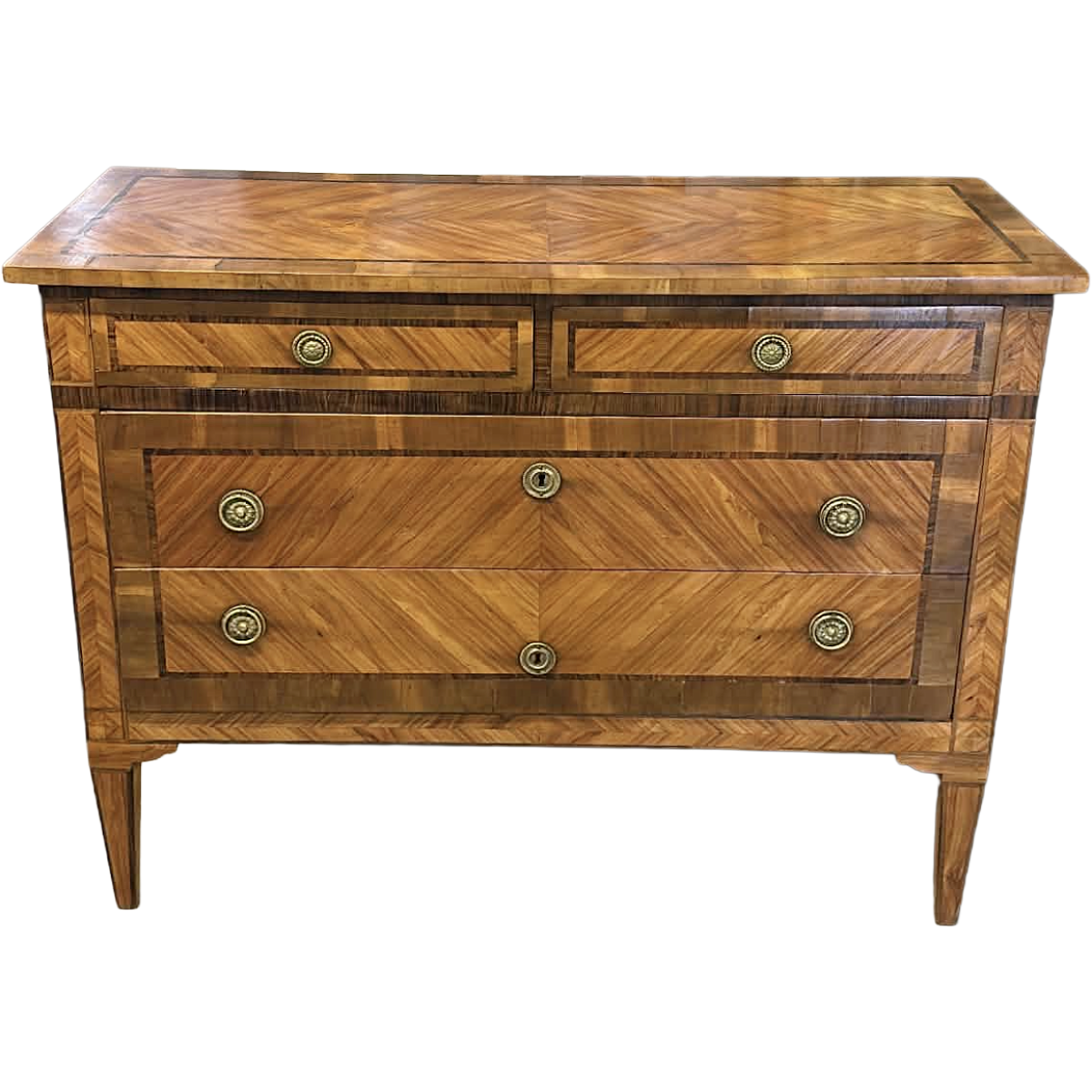 Antique Louis XVI Period Walnut Commode with Inlay