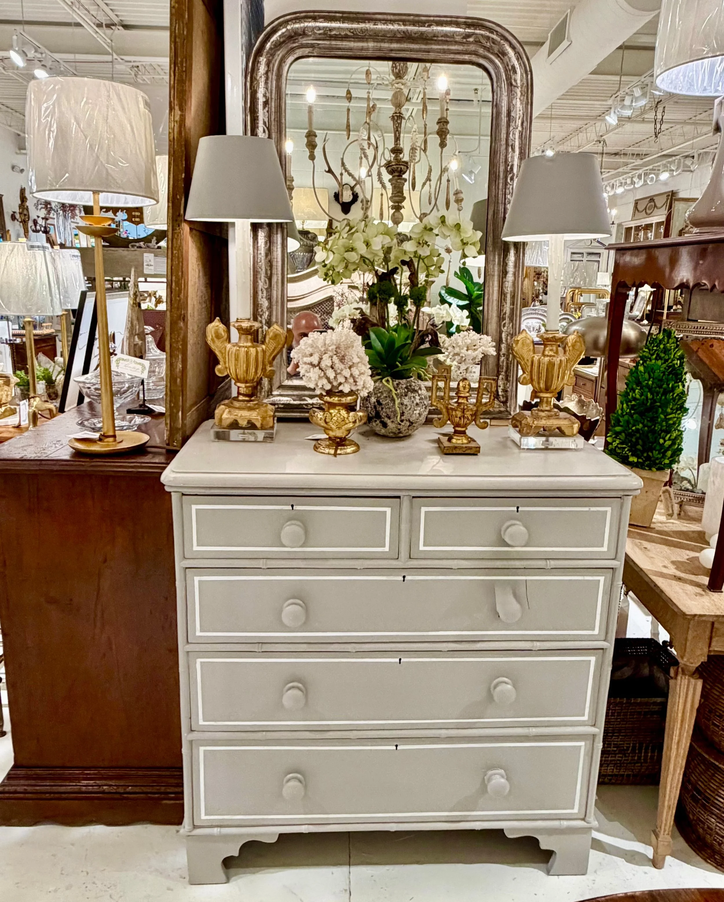 Perfectly painted patina. Discover our extensive collection of one-of-a-kind, hand-selected European Antiques and Curated Decor. Find more details and pics on our website at www.heritagemarkdesign.com. Shipping available. #heritageclt #curateddecor #