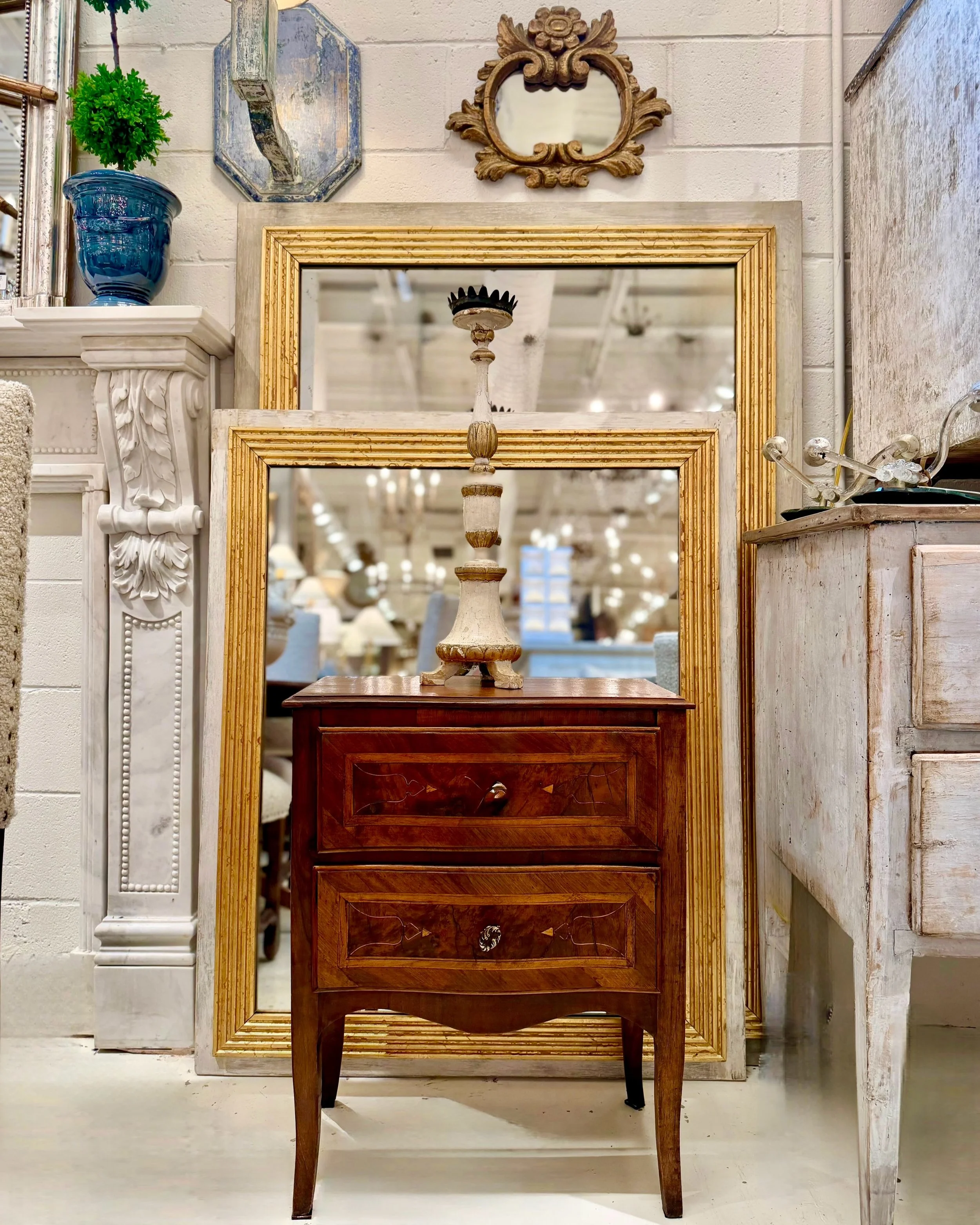 Pairs on pairs on pairs. Discover our extensive collection of one-of-a-kind, hand-selected European Antiques and Curated Decor. Find more details and pics on our website at www.heritagemarkdesign.com. Shipping available. #heritageclt #curateddecor #e