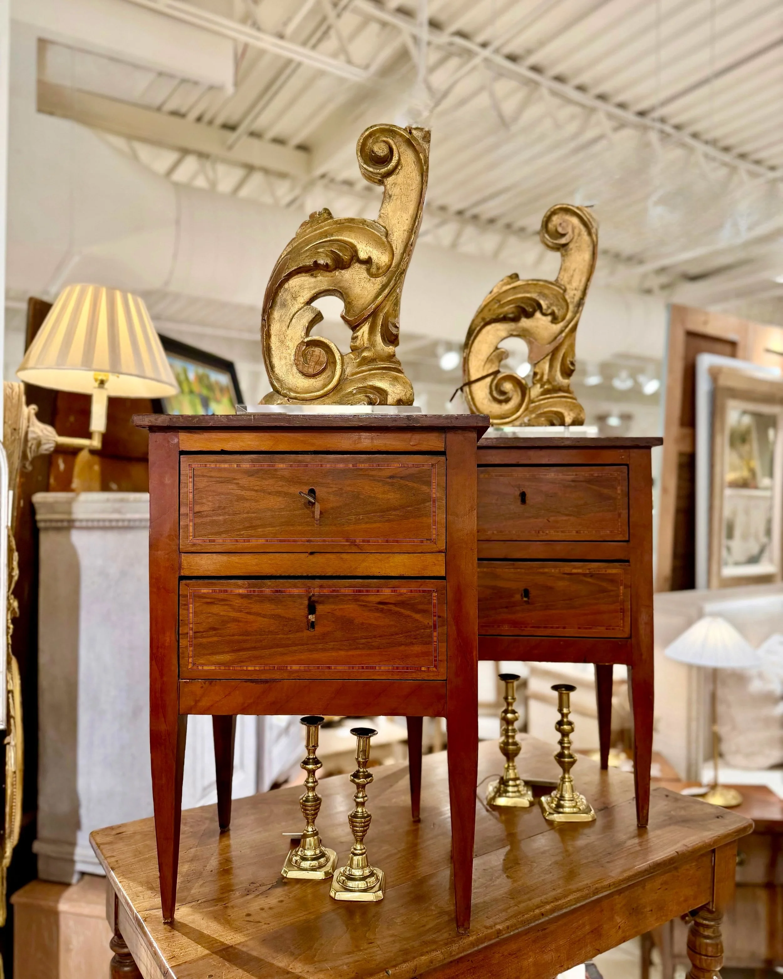 Another Perfect Petite Pair. Discover our extensive collection of one-of-a-kind, hand-selected European Antiques and Curated Decor. Find more details and pics on our website at www.heritagemarkdesign.com. Shipping available. #heritageclt #curateddeco