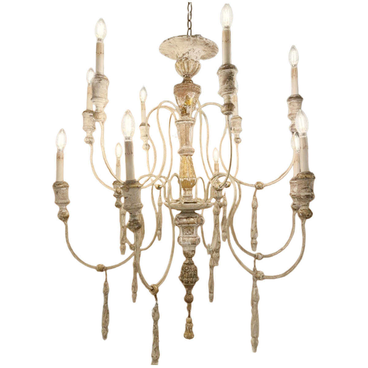 Antique Italian Fragment 2-Tier Chandelier | 12-arm