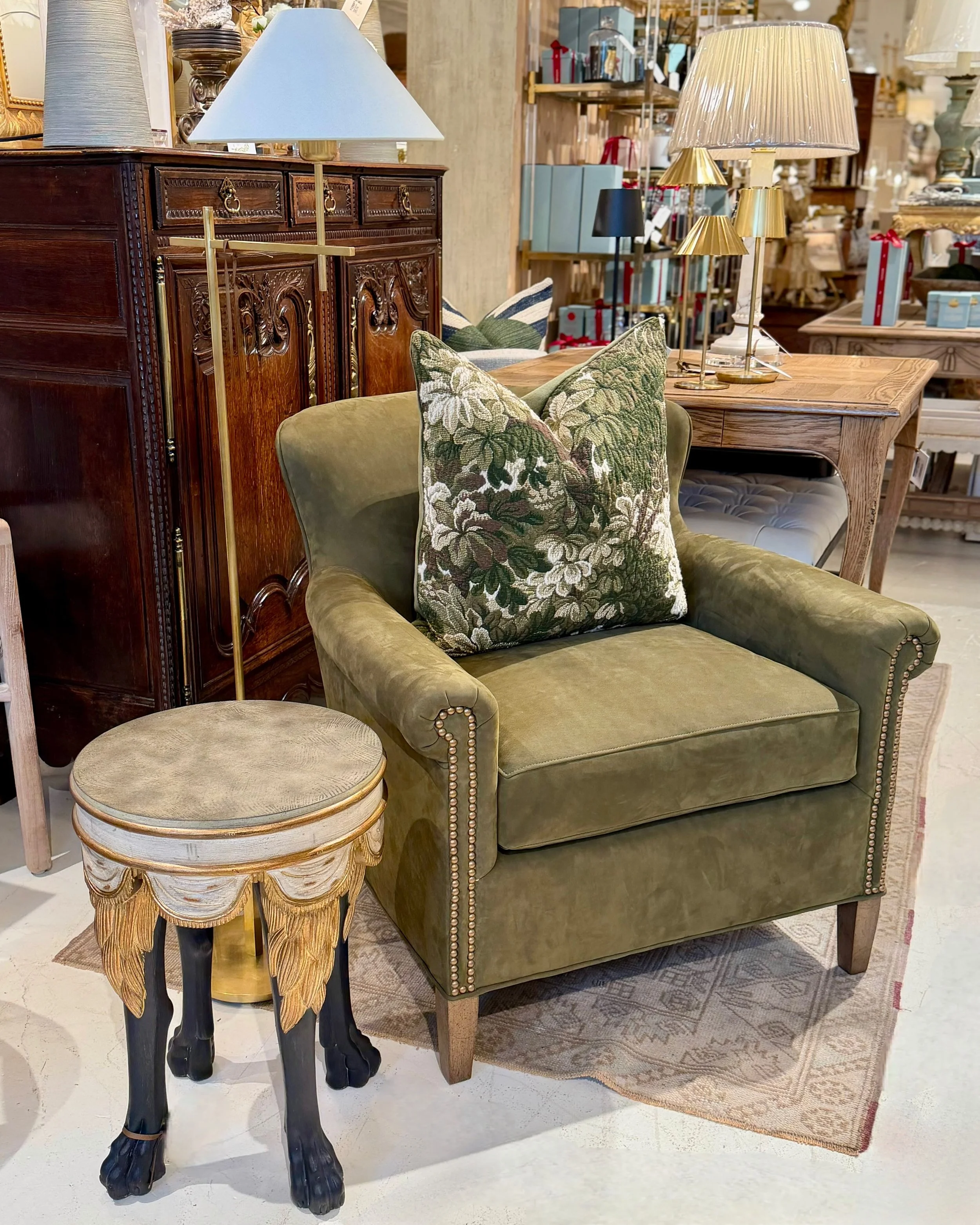 New upholstery arrival days are always good days! Discover our exciting collection of hand-selected Custom Upholstery. Find more details and pics on our website at www.heritagemarkdesign.com. Shipping available. #heritageclt #curateddecor #interiorde