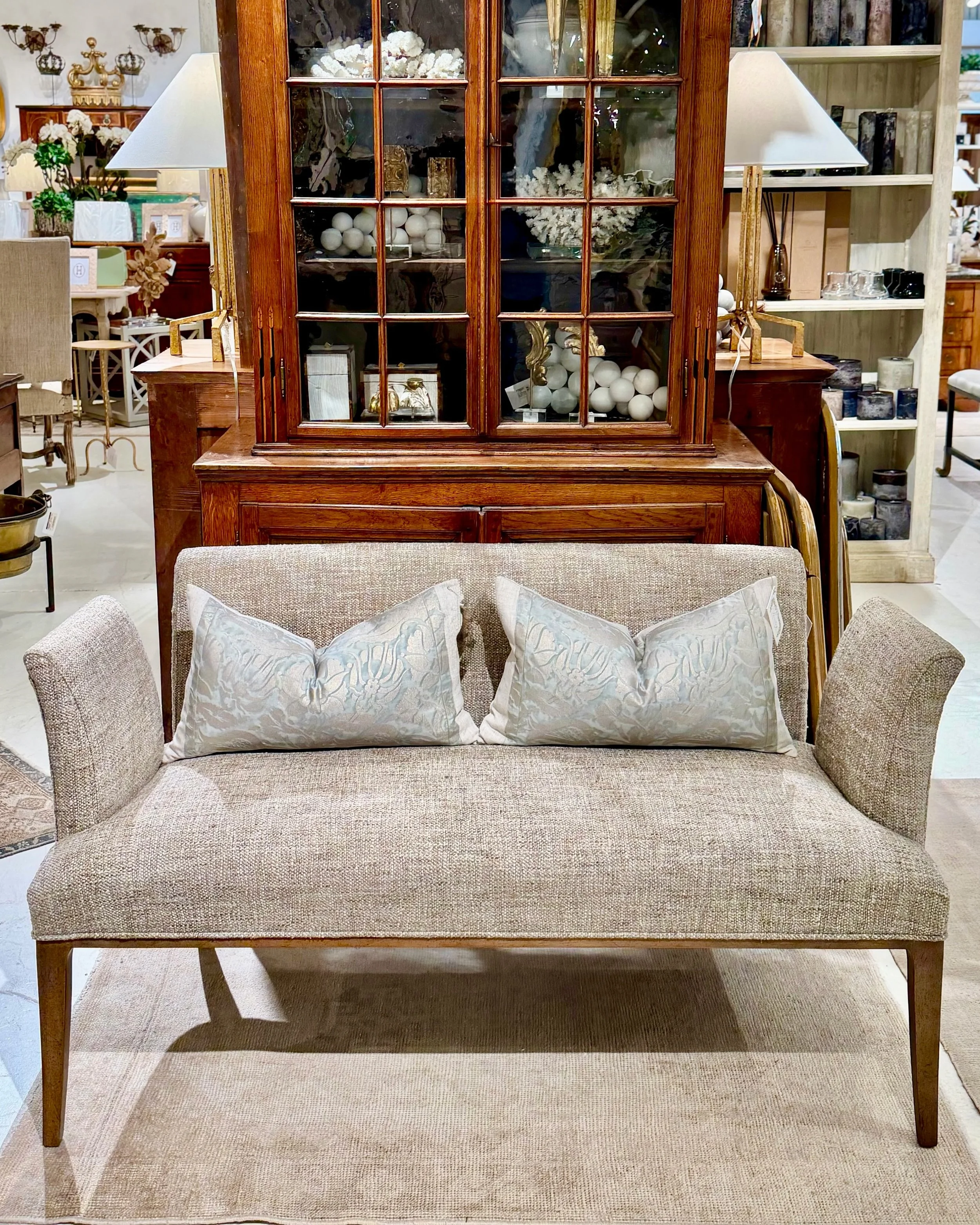 And a favorite bench arrived today! Discover our exciting collection of hand-selected Custom Upholstery. Find more details and pics on our website at www.heritagemarkdesign.com. Shipping available. #heritageclt #curateddecor #interiordesign #interior