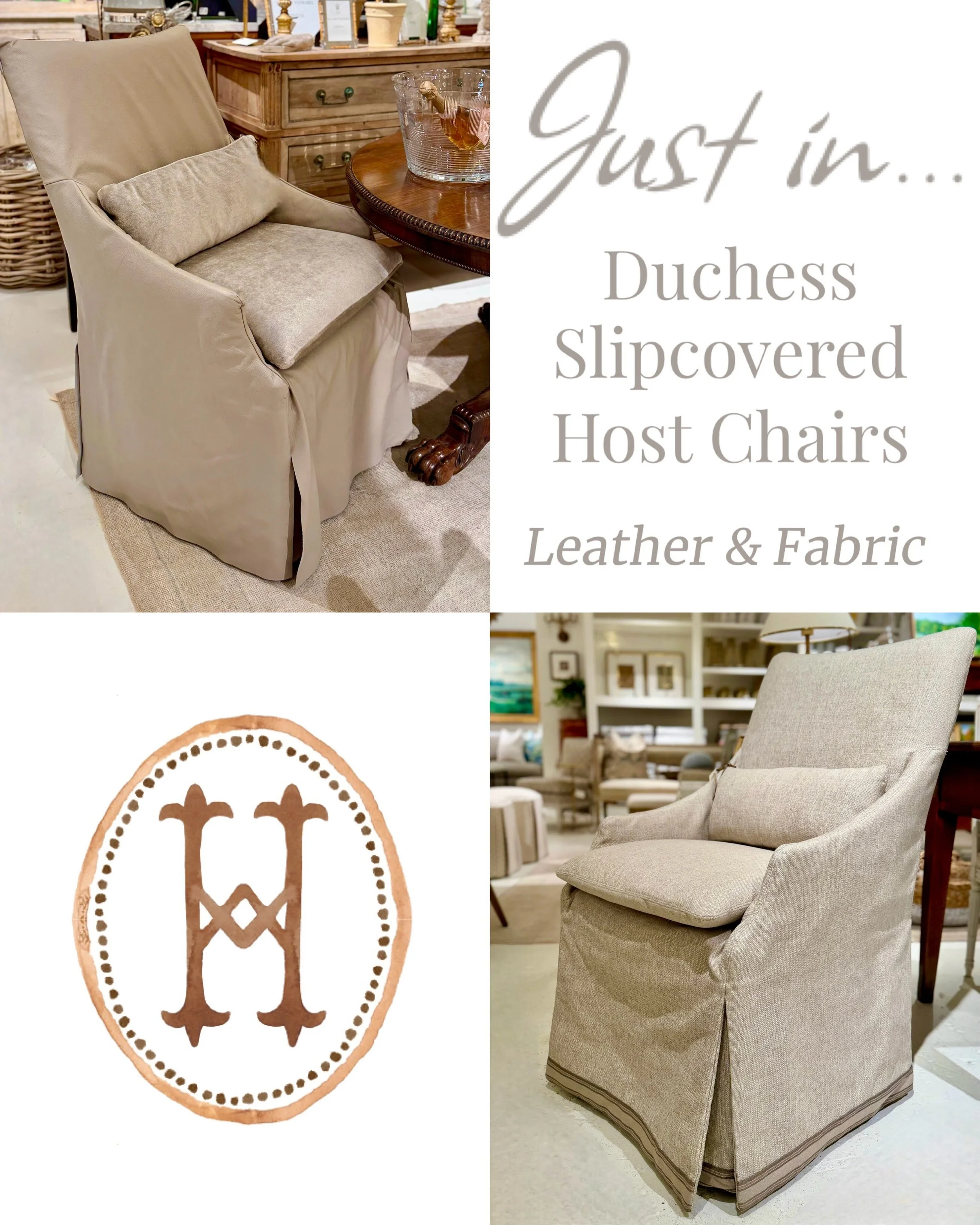 More new upholstery arrivals this week! Always the best selling host chairs! Discover our exciting collection of hand-selected Custom Upholstery. Find more details and pics on our website at www.heritagemarkdesign.com. Shipping available. #heritagecl