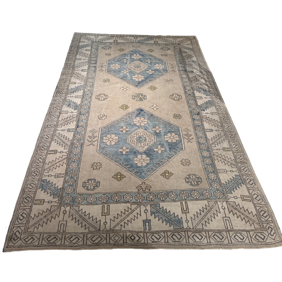 Hand-Knotted Vintage Turkish Rug