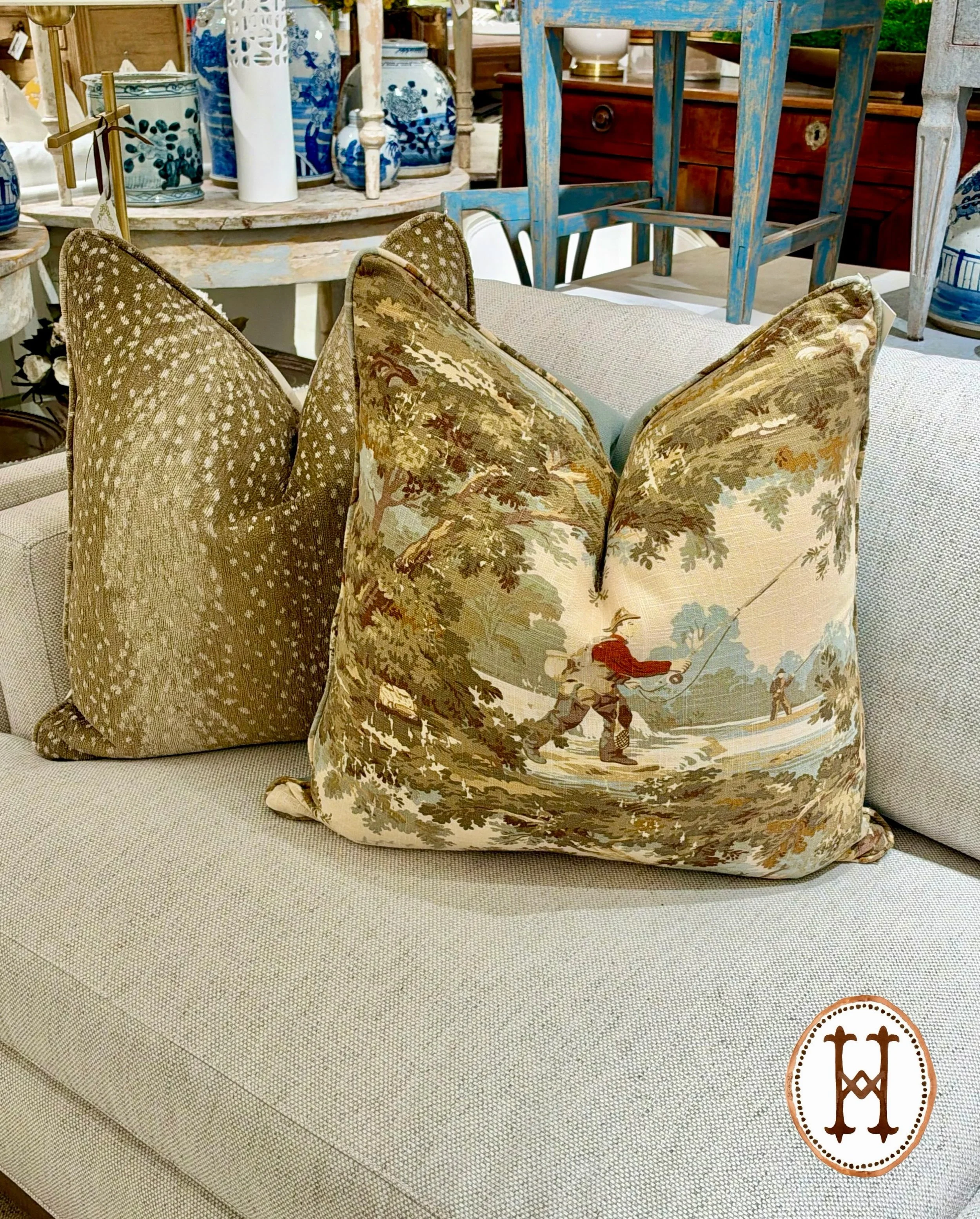 Perfectly Practical Pillow Pairs! Discover our exciting collection of hand-selected Curated Decor and Garden Objects. For more information:
&bull;Call: 704-496-9612
&bull;Email: sales@heritagemarkdesign.com
&bull;Web: www.heritagemarkdesign.com
Shipp