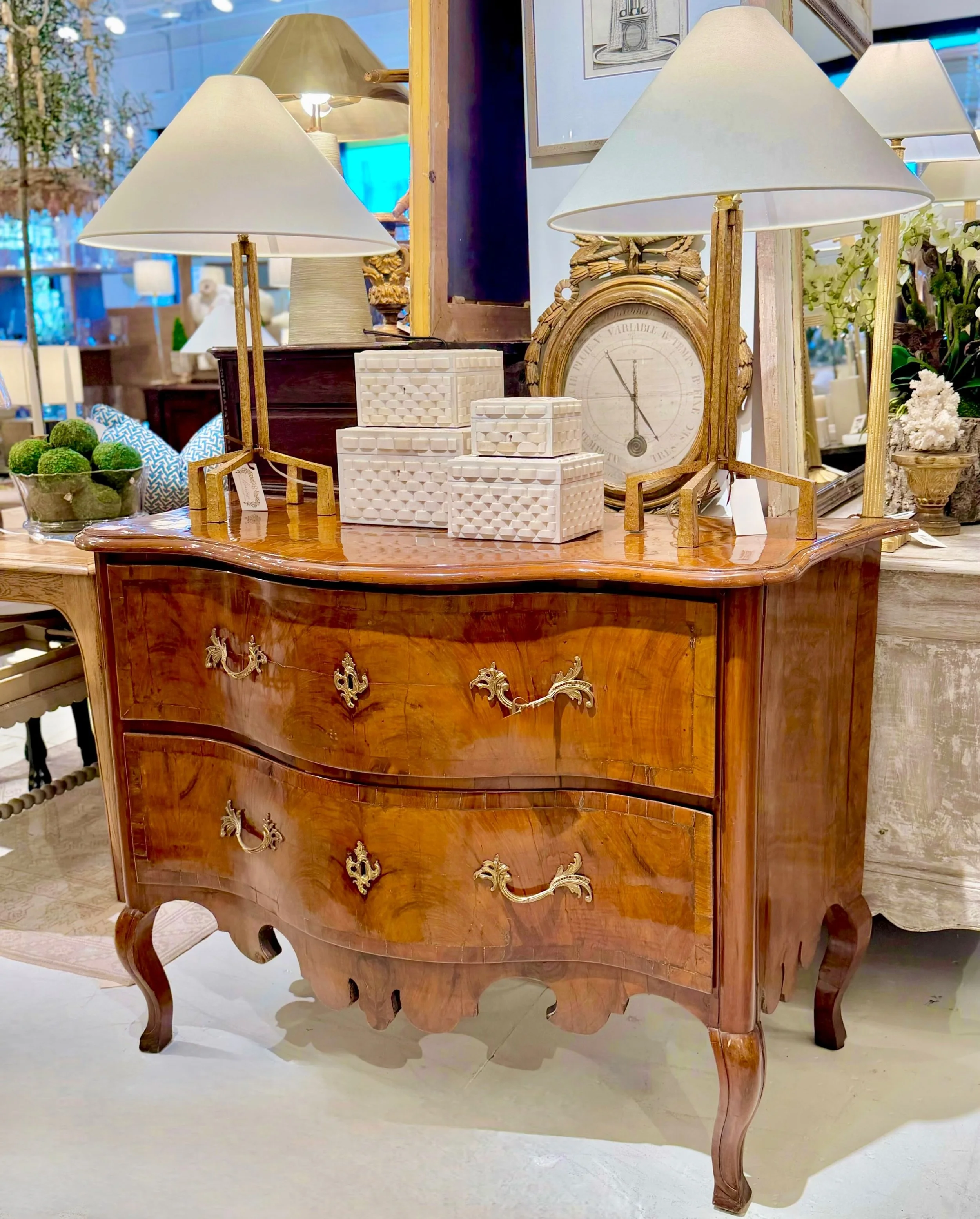 Impeccably Italian. 18th century. 
Discover our extensive collection of one-of-a-kind, hand-selected European Antiques and Curated Decor. Find more details and pics on our website at www.heritagemarkdesign.com. Shipping available. #heritageclt #curat