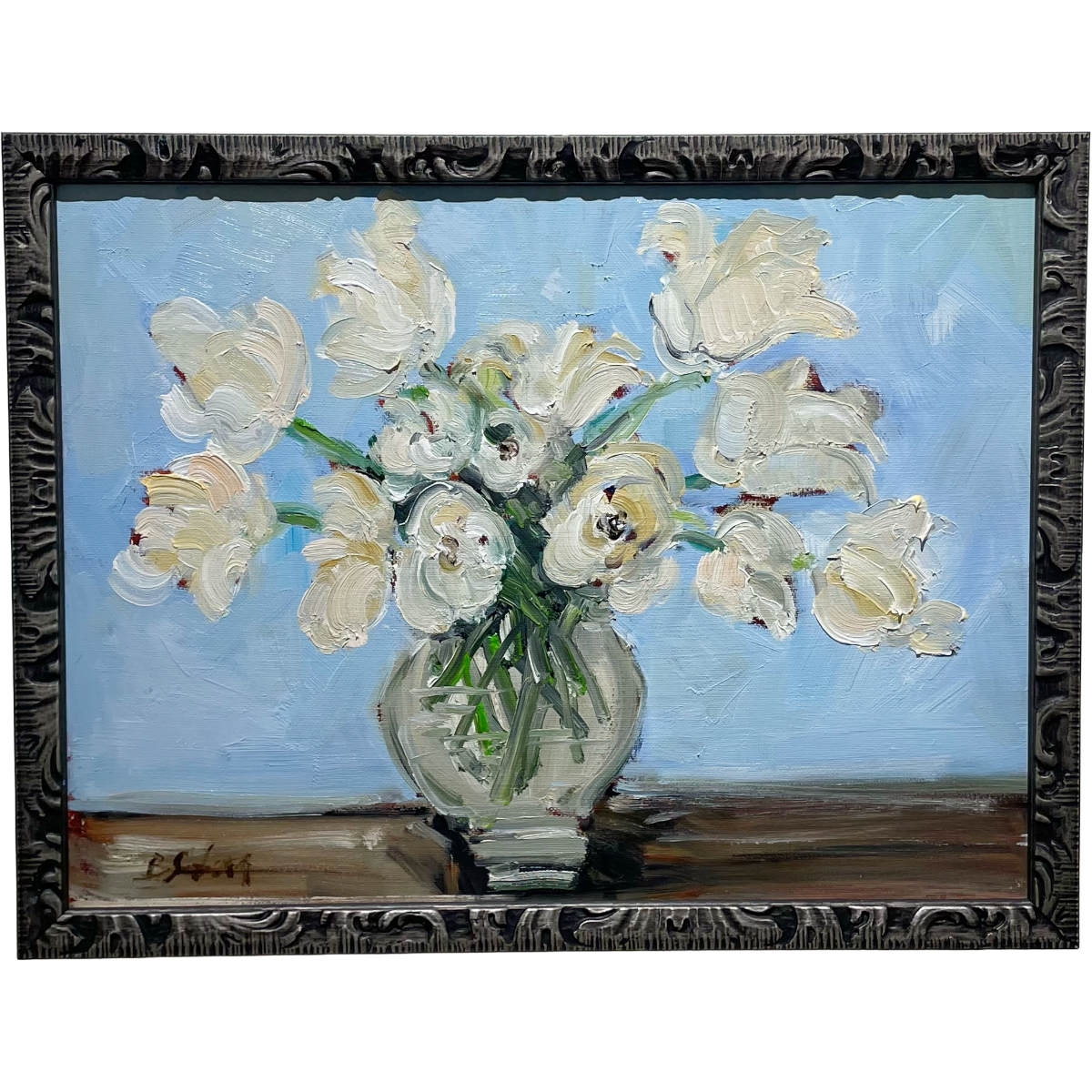 Bee Sieburg | White Flowers | 17.25W x 13.25H
