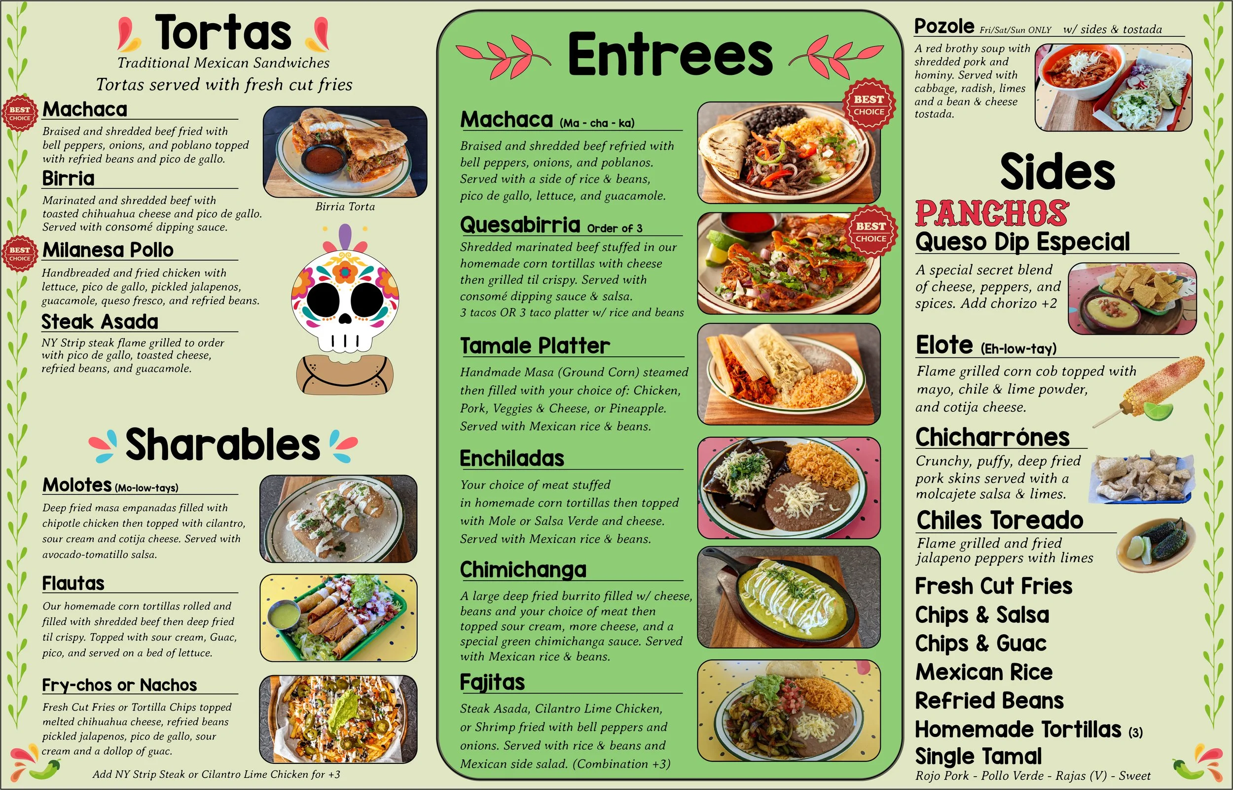 Menu — Pancho's Taqueria & Mexican Café