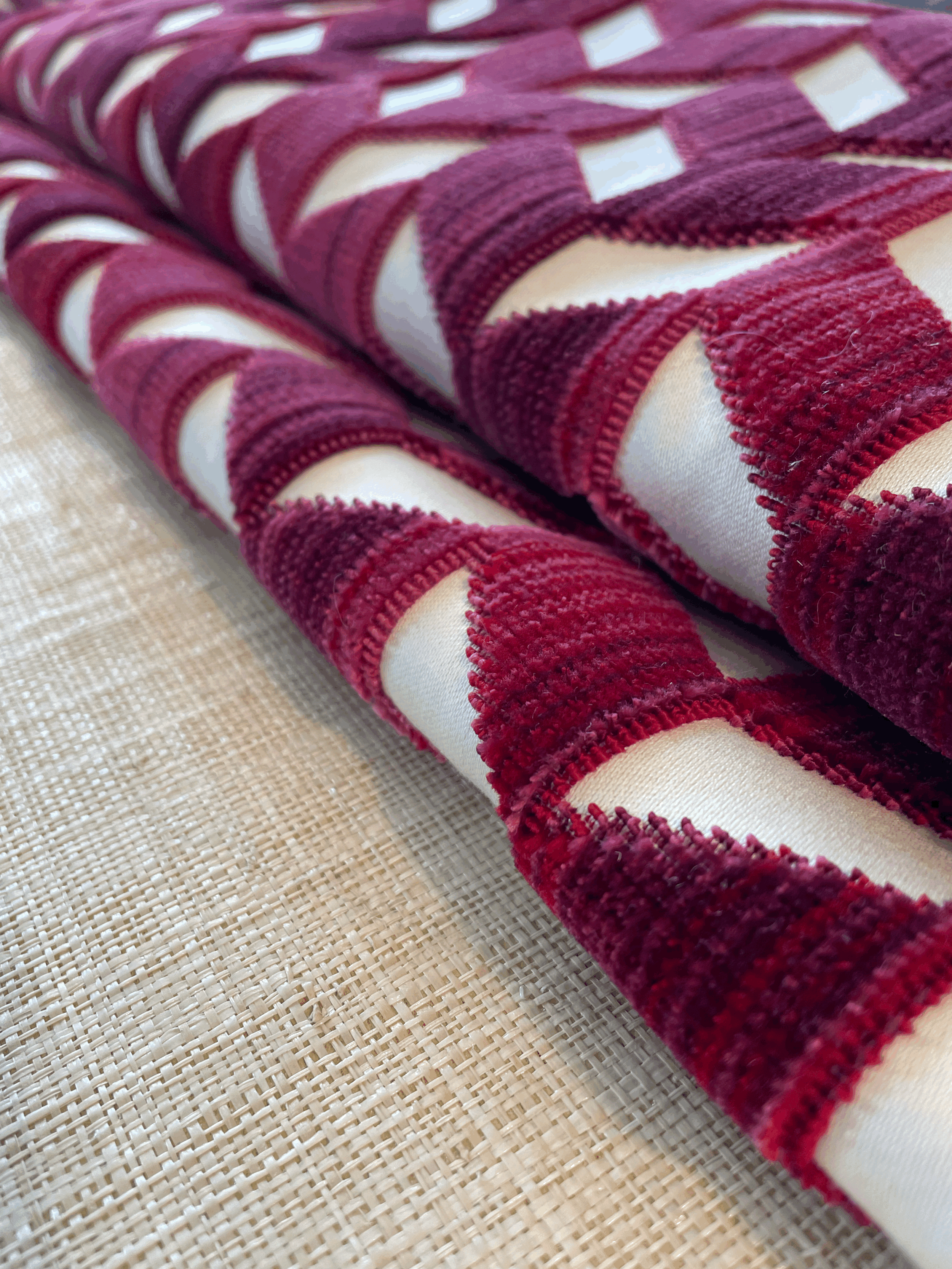 Shop Garnet Chevron pattern Schumacher velvet upholstery fabric