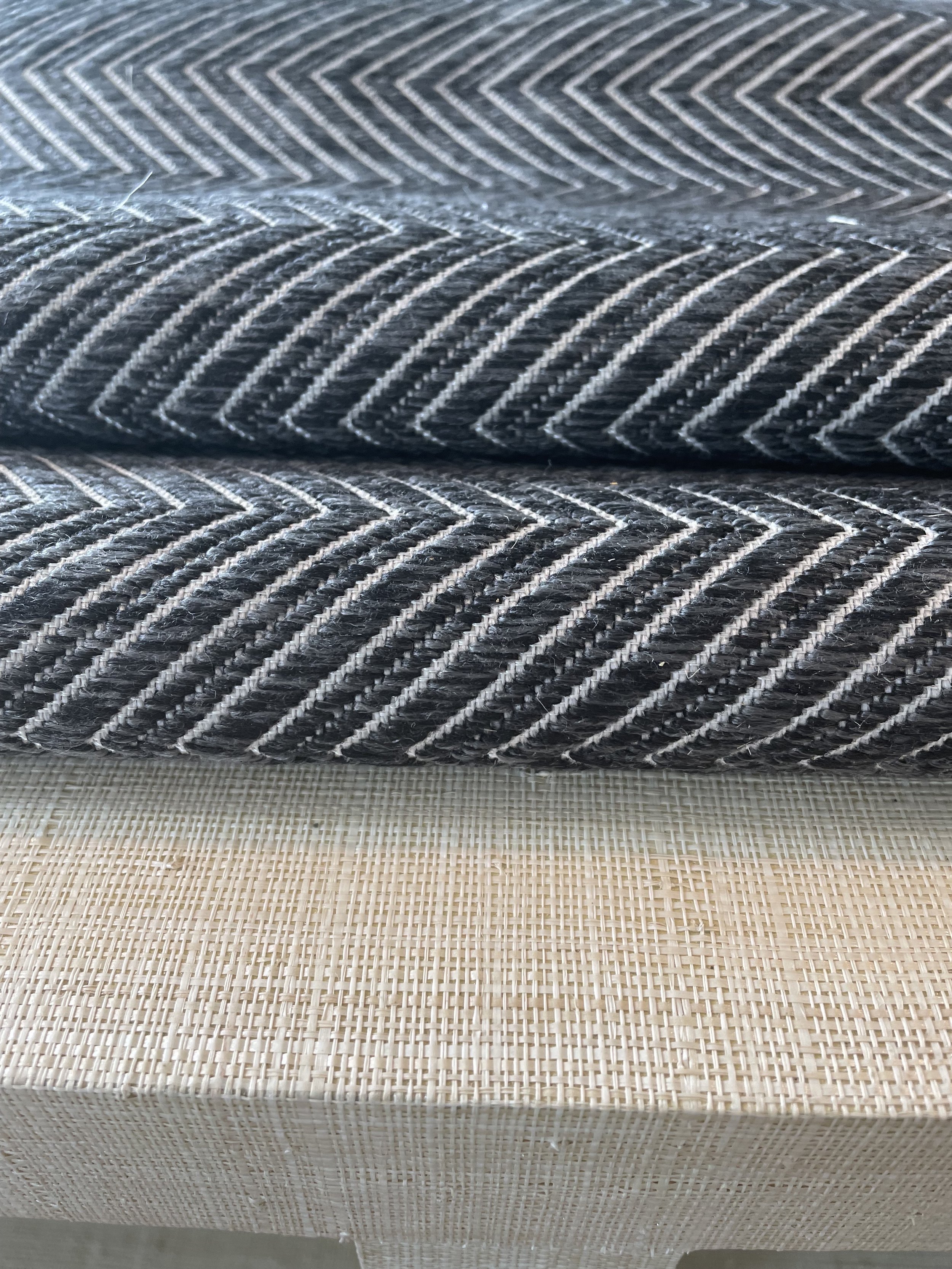 Shop 1.7 yards upholstery fabric Ebony Chevron pattern