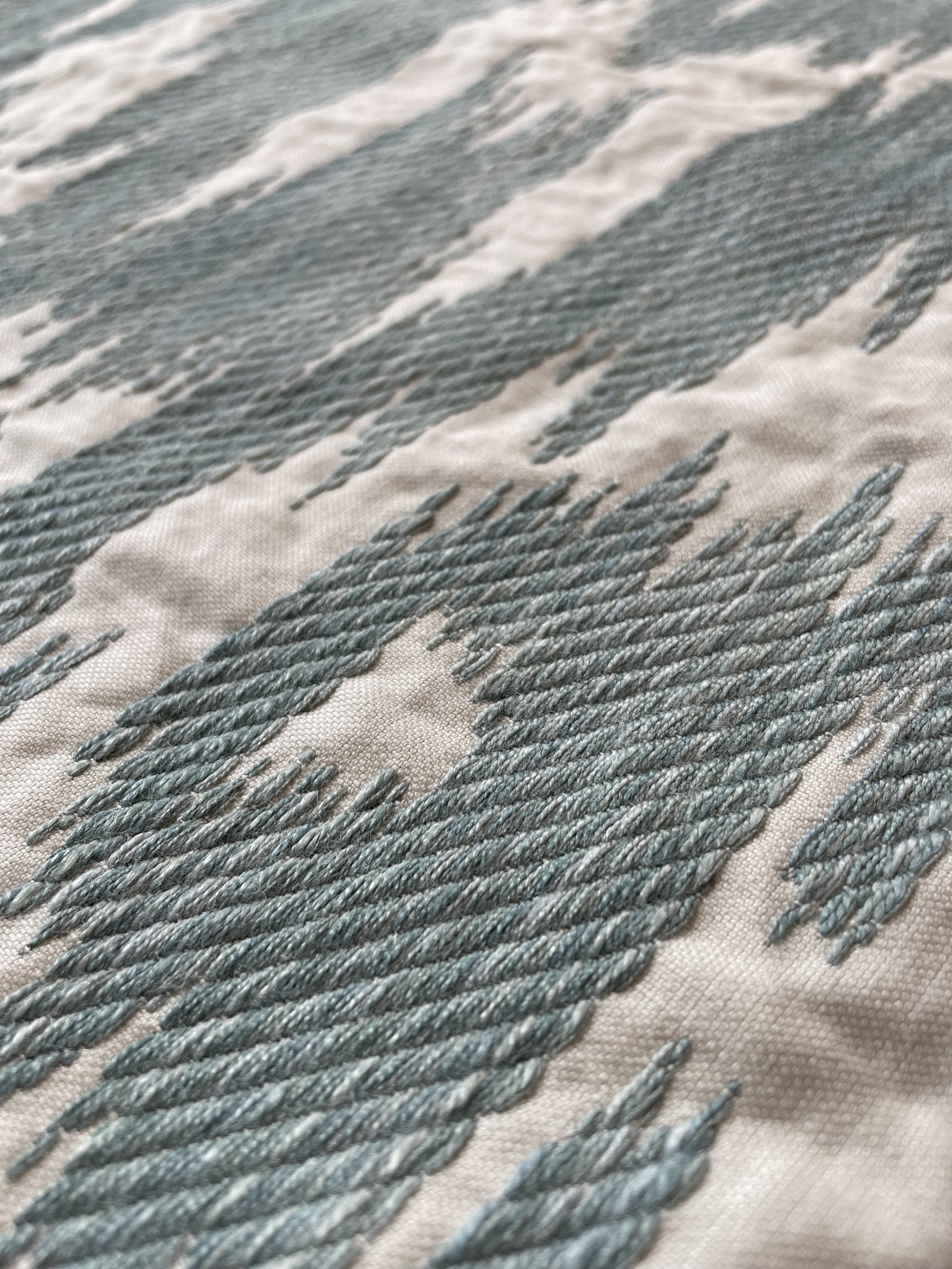 Silver Sage Ikat print upholstery fabric