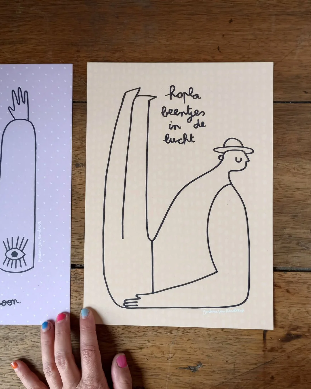 Art print 'Hopla, beentjes in de lucht'