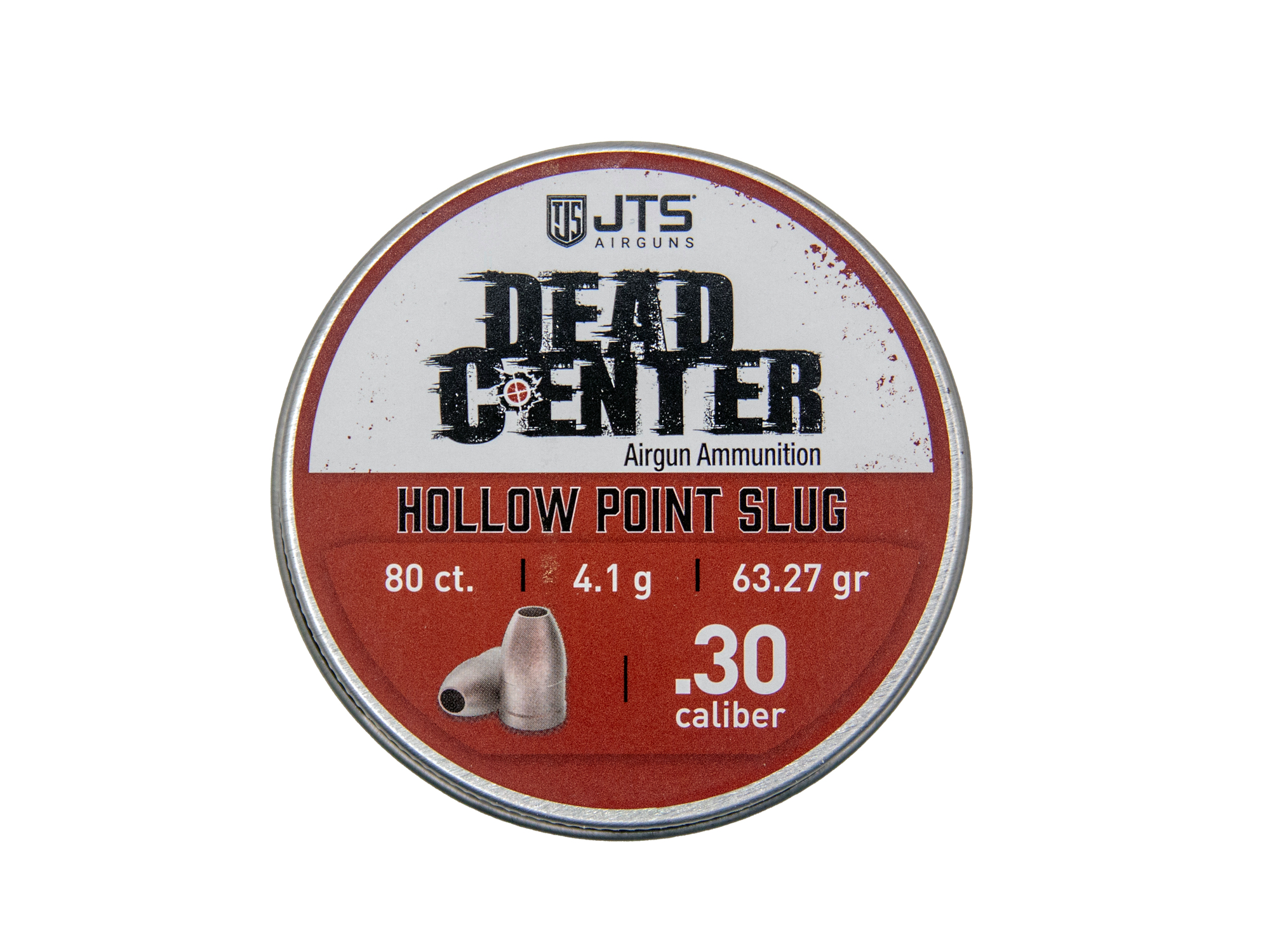 JAC201 - JTS Dead Center Precision .30 cal, 4.1g (63.27 gr) Hollow Point Slugs (80 ct)