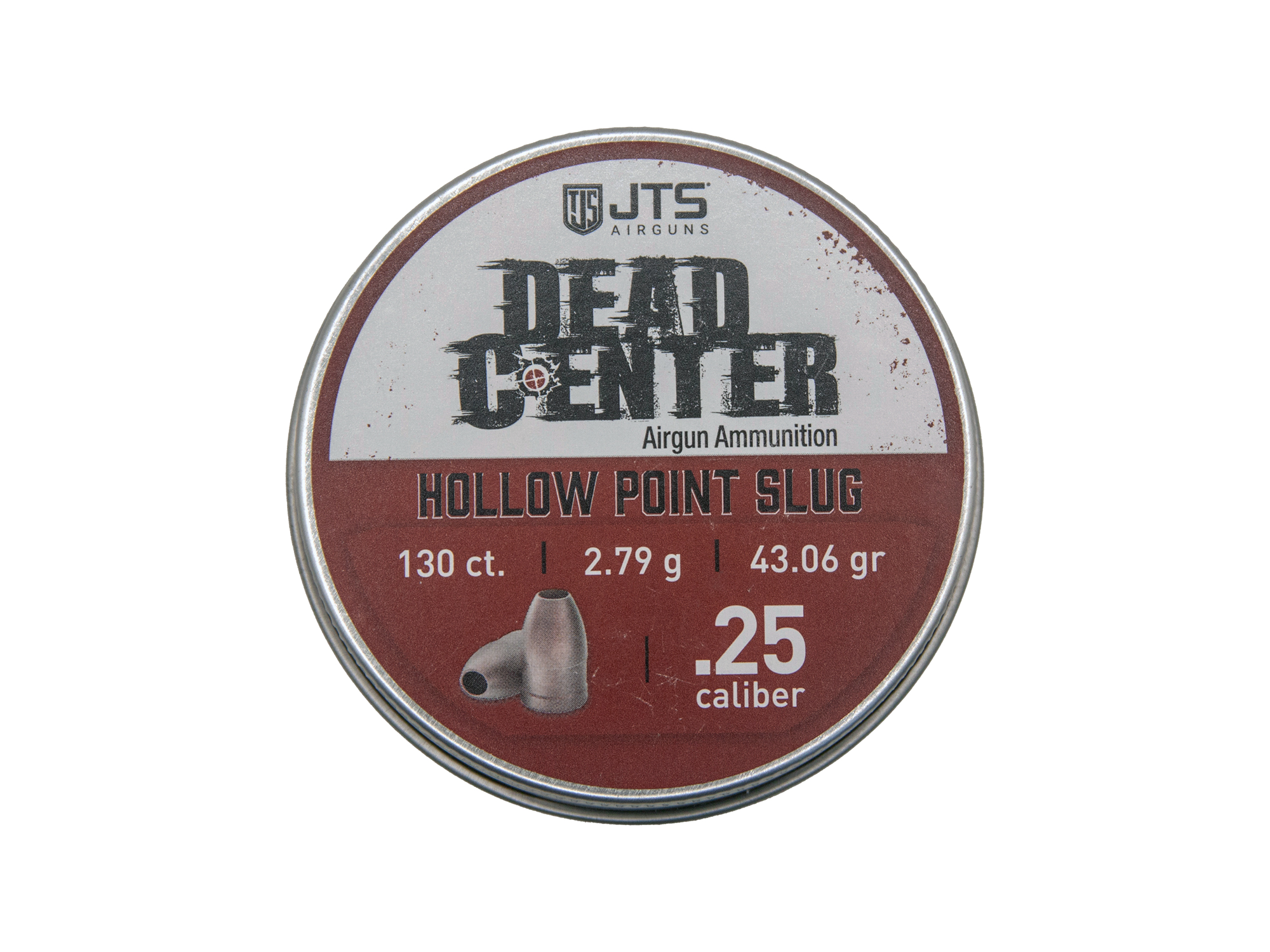 JAC202 - JTS Dead Center Precision .25 cal, 2.79g (43.06 gr) Hollow Point Slugs (130 ct)