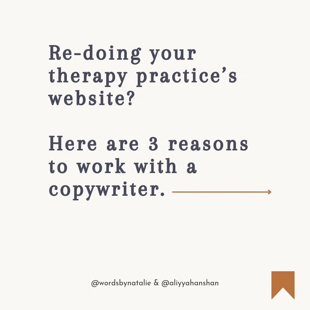 Thinking about overhauling your #TherapyWebsite ? Working with a copywriter can help you nail down your messaging so your niche and specialty are consistent and help your best fit clients find and connect with you. Another way workingbwith a copywrit