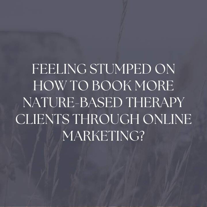 Join @cdn.therapistsinnature and me on March 6th for an exclusive Online Marketing Workshop curated specially for nature-based therapists!
⁠
Explore the art of online marketing and strategies to implement on your website to amplify your digital prese