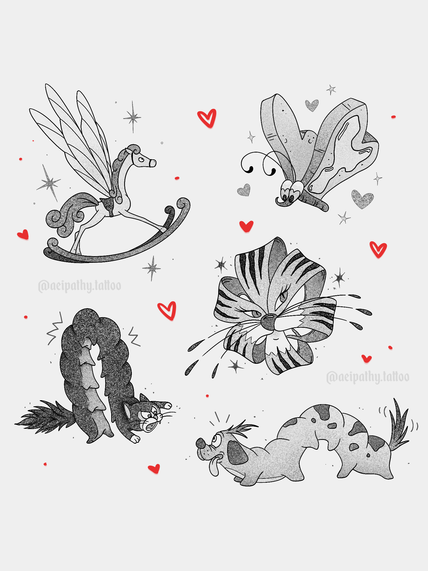 [Wonderland Flash]
Rocking Horsefly - available $150 |
Bread-and-Butterfly - available $150 |
Tiger Lily - claimed |
Dog and Cat-erpillars - available $150/each or $200 when booked together 