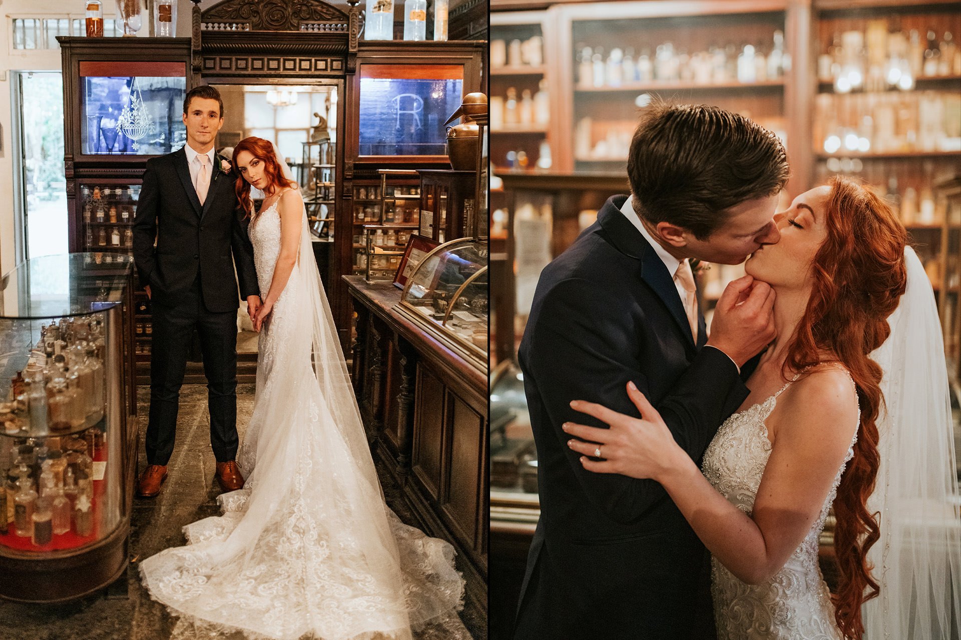 New Orleans Pharmacy Museum Wedding Portrait