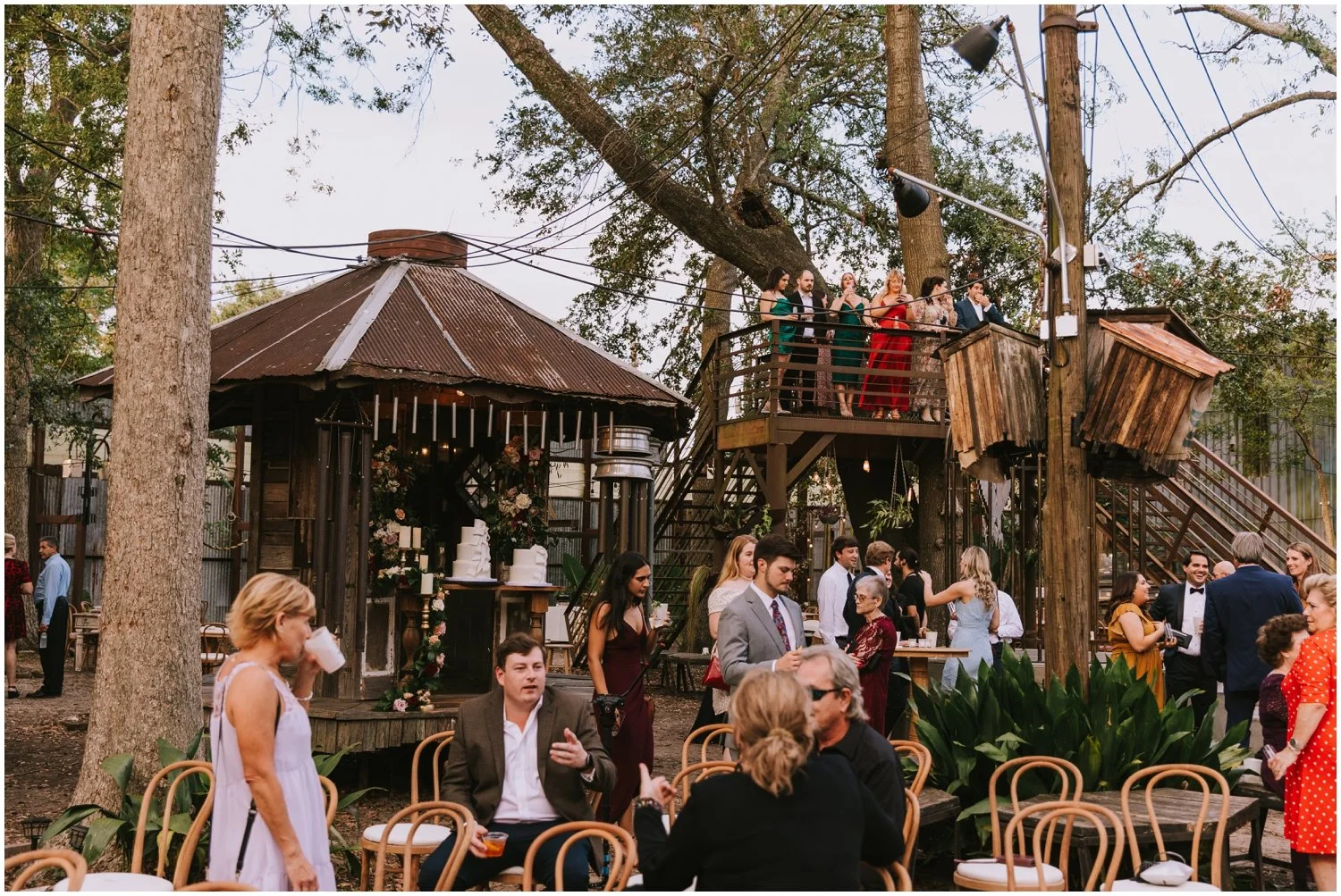 Wedding guests explore the installations at the Music Box Village.