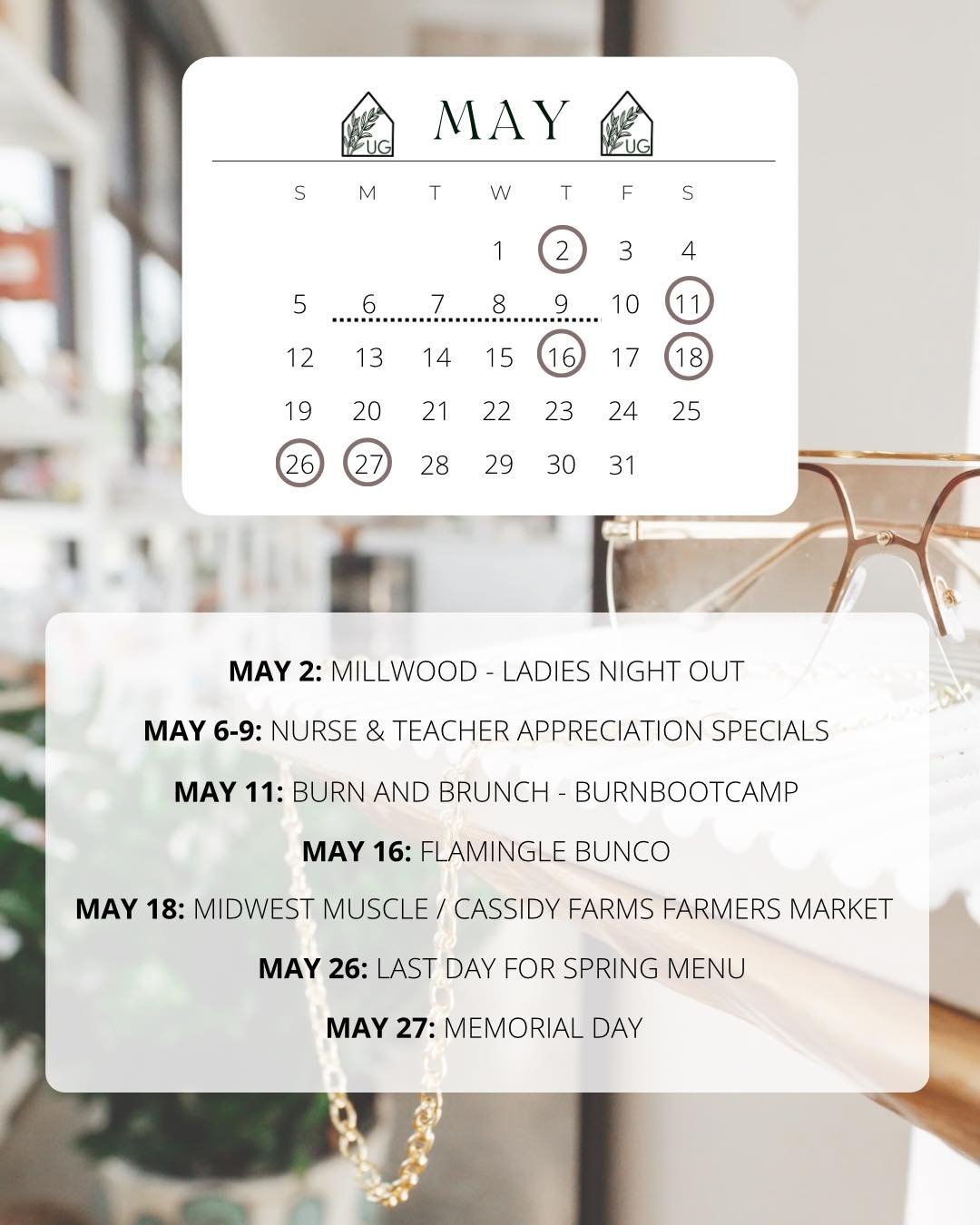 Hey Siri, play *NSYNC because &ldquo;it&rsquo;s gonna be May&rdquo;

Summer is creeping around the corner and we are so excited! May is full of fun events here at Urban Grounds and a few chances to see UG out in the community!

We are kicking off the