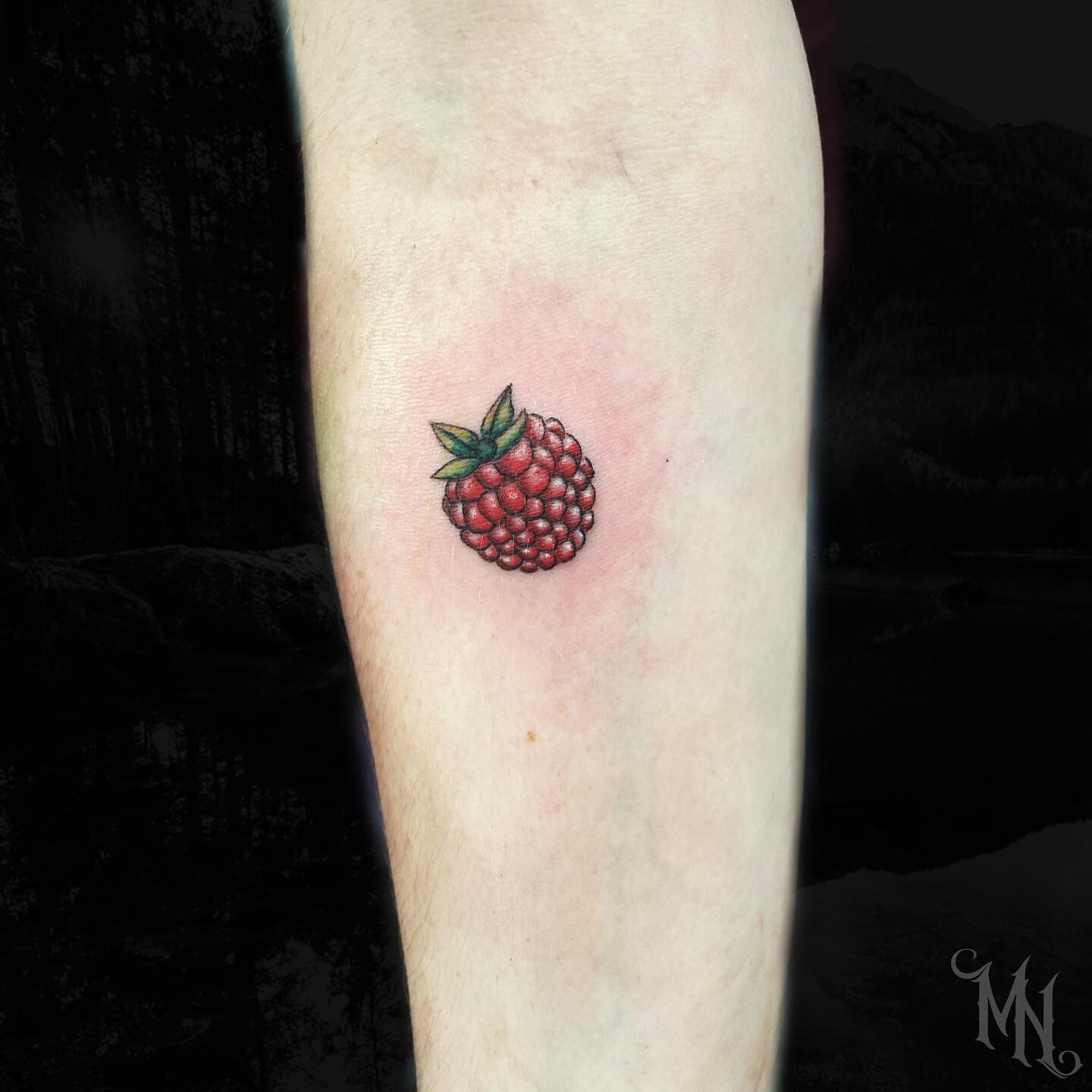 Raspberry tattoo 🍓Call 905 435 7551 for bookings and inquiries #raspberry #raspberrytattoo #tattoo #colortattoo #colourtattoo #whitby #oshawa #durham #tattooartist #tattooideas #cutetattoos