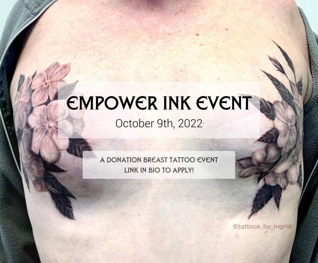 Join us on October 9th as we host an event for donation breast tattoos for cancer survivors! 🎗️💗

Event hosted by @karenlazarovitz_brca of Empower Ink and hosted at Timeless Tattoo Company!

💗

How to Apply:
Click on the Empower Ink form linked in