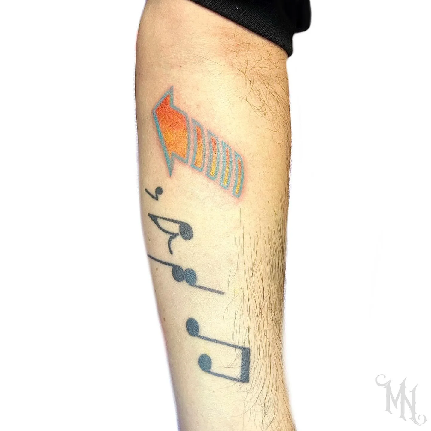 Fresh Back to the Future Tattoo ⬅️ Healed notes Tattoo 🎶 Call or Text 905.435.7551 for Bookings and Inquiries #backtothefuture #backtothefuturetattoo #backtothefuturetrilogy #bttf #bttftattoo #note #notetattoo #music #musictattoo #healed #healedtatt