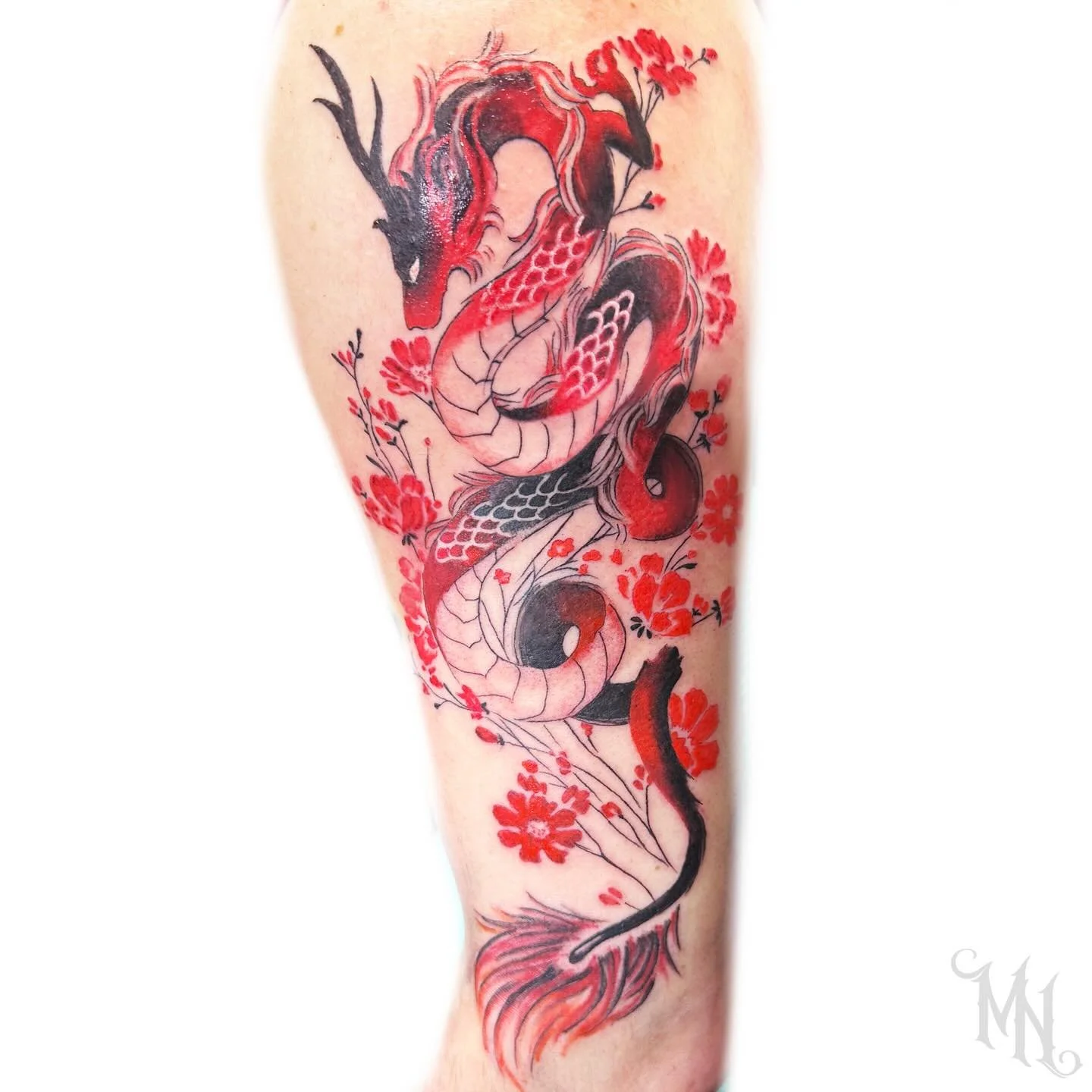 🐉 Red Dragon Tattoo🐉 For Booking or Inquiries Call or Text 905.435.7551🐉 #dragontattoo #redtattoo #whitby #colourtattoo #tattoos